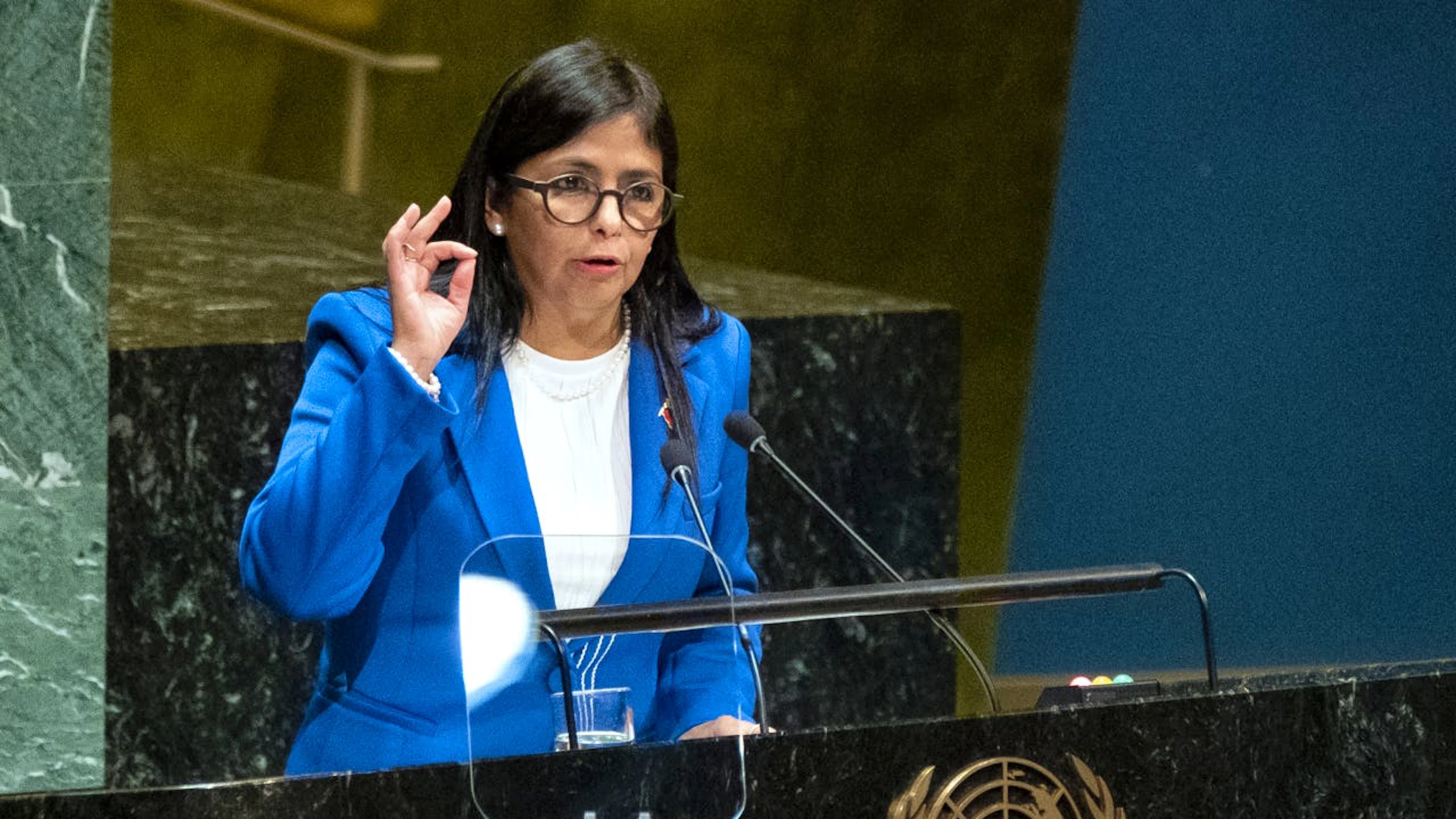 La vicepresidente esecutiva del Venezuela Delcy Rodríguez in un'immagine d'archivio.