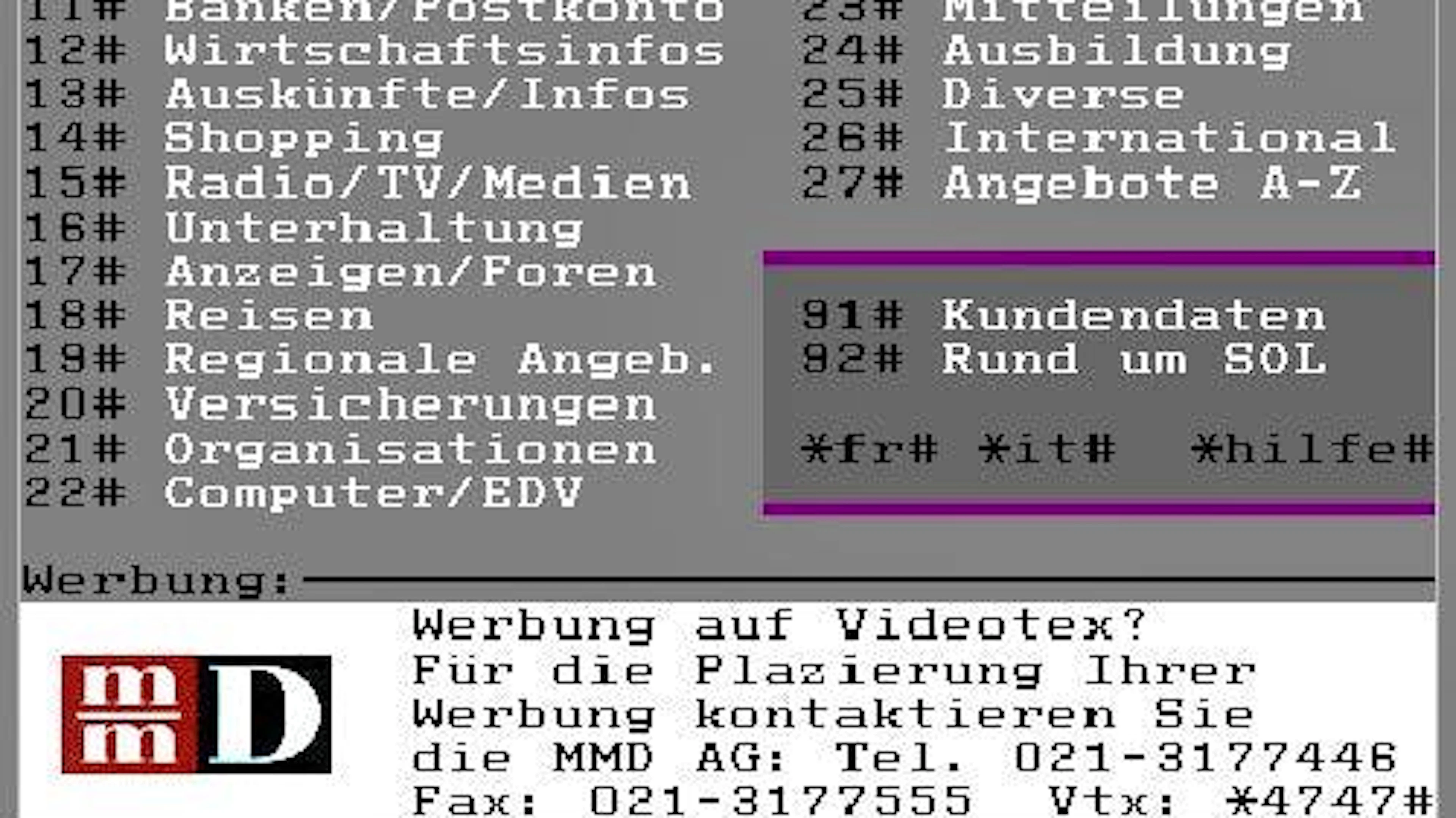 Fino al 1996 era il mezzo di comunicazione online più utilizzato in Svizzera: il misterioso Videotex.