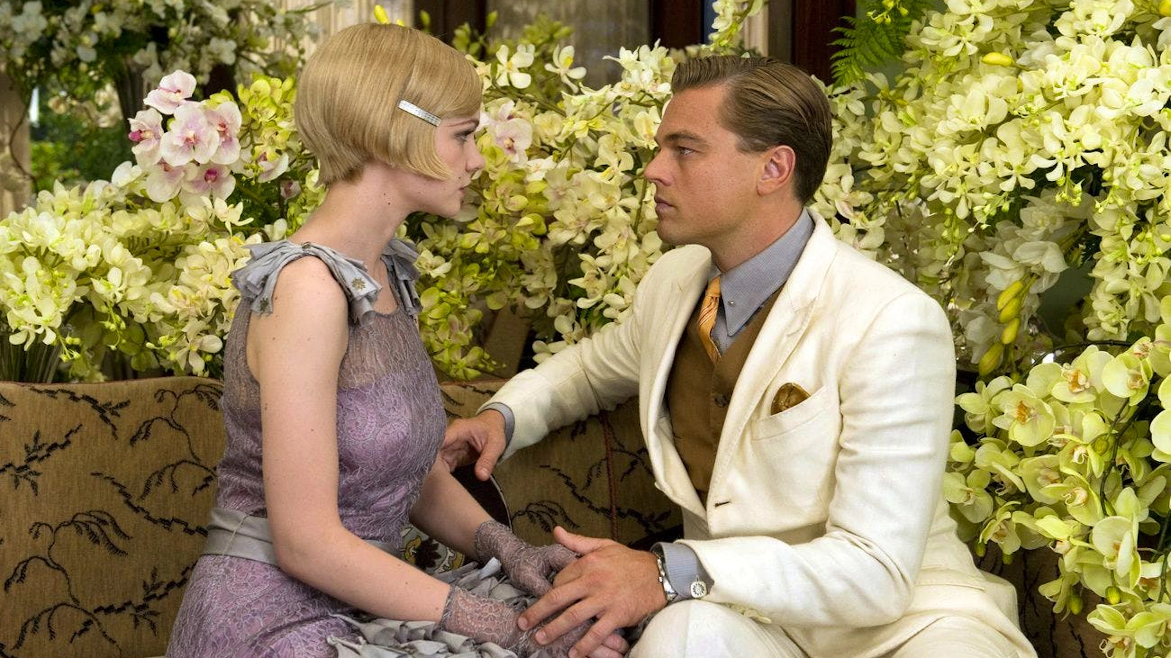Carey Mulligan als Daisy Buchanan und Leonardo DiCaprio als Jay Gatsby in der Fitzgerald-Verfilmung von 2013.