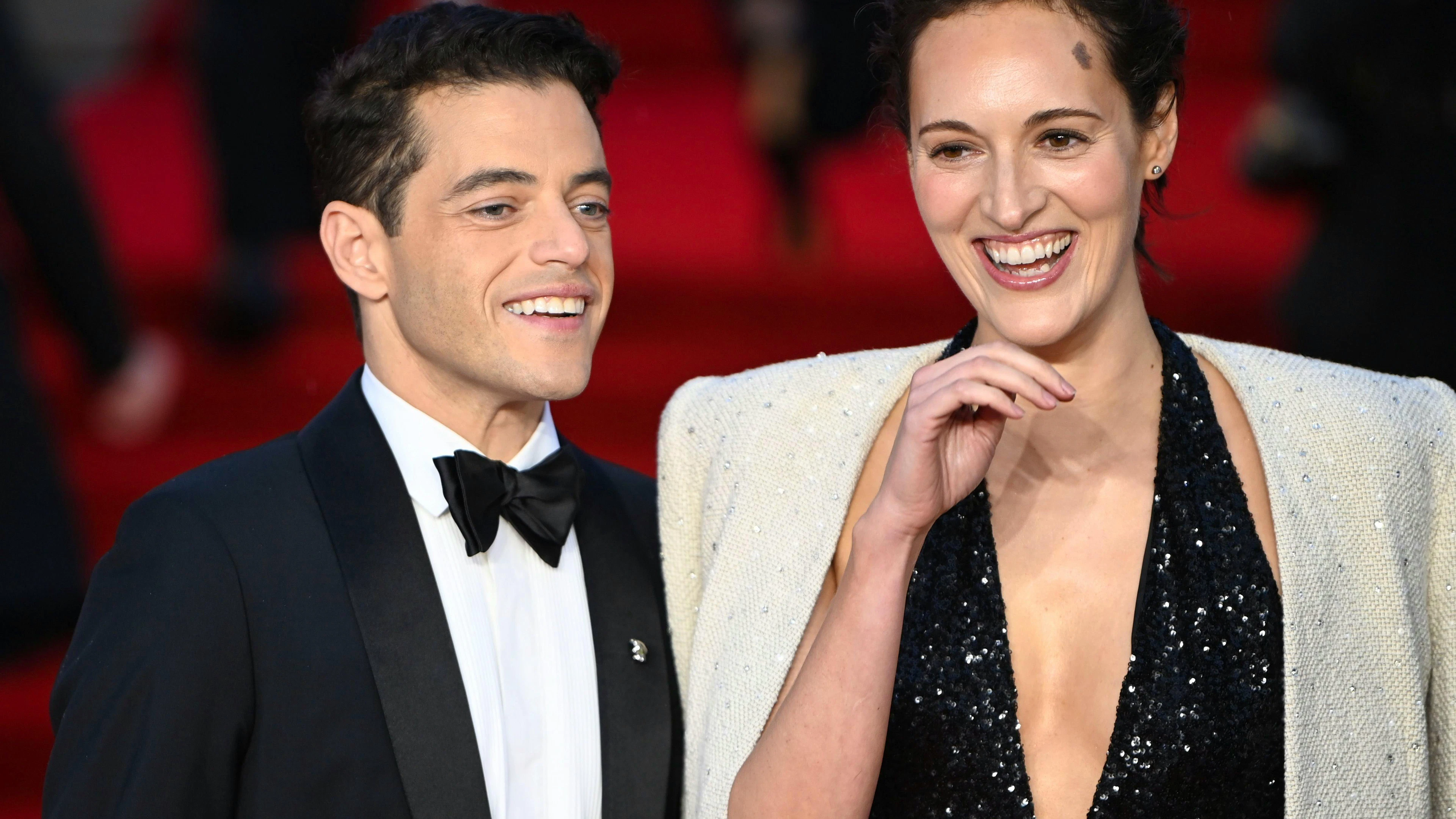 Bond-Bösewicht Rami Malek mit Co-Drehbuchautorin Phoebe Waller-Bridge.