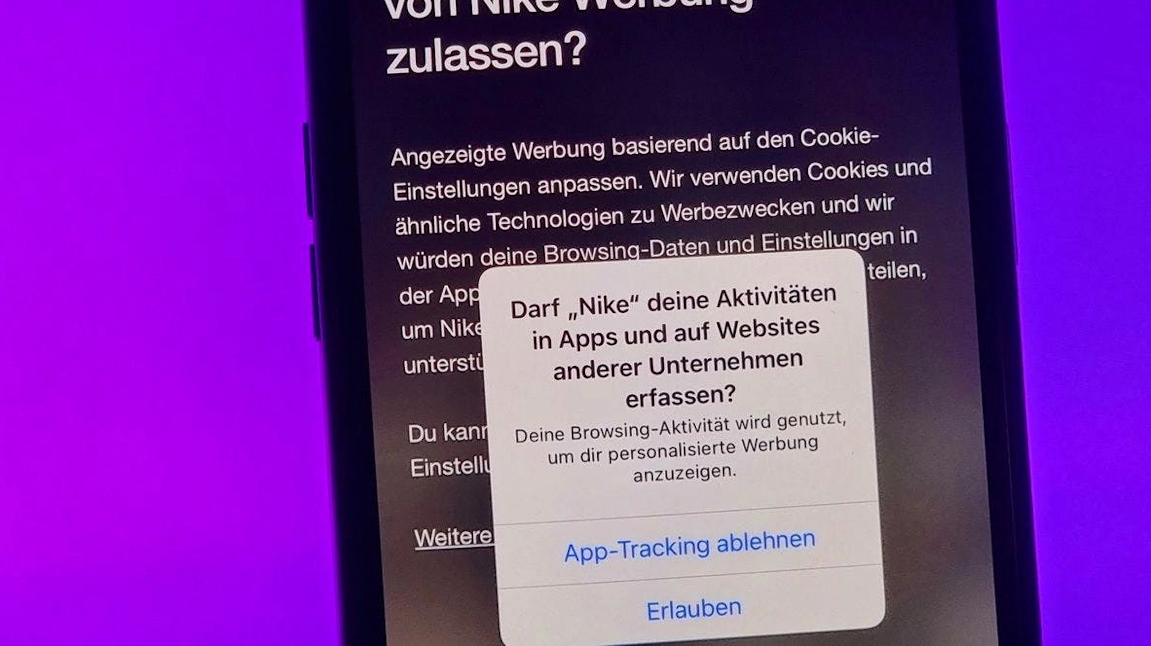 Werbeverfolgung muss man auf iOS 14.5 nun explizit zustimmen.