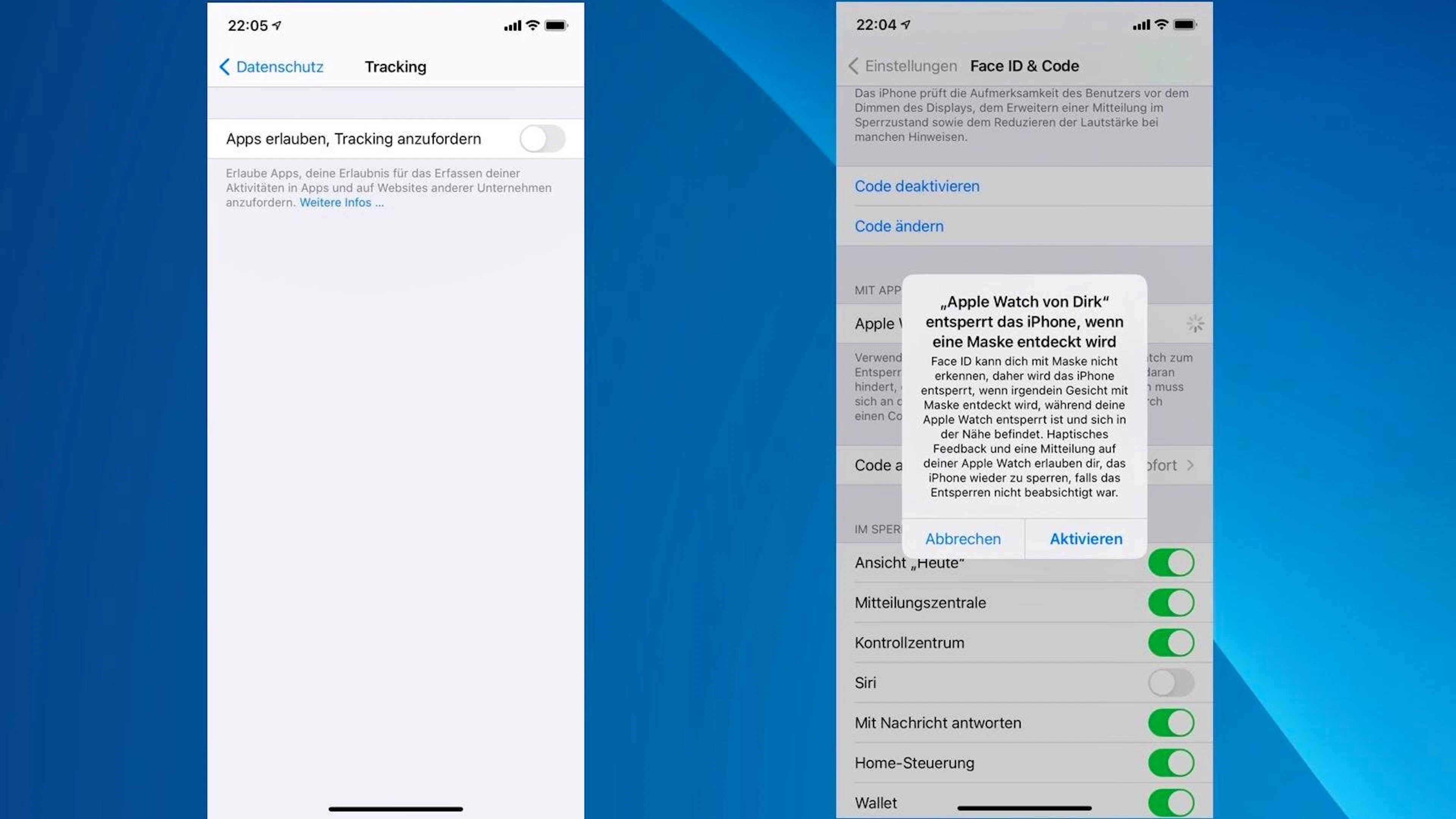 Zwei neue iOS-Features: Das Ende der Werbeverfolgung und das Entsperren mit der Apple Watch.