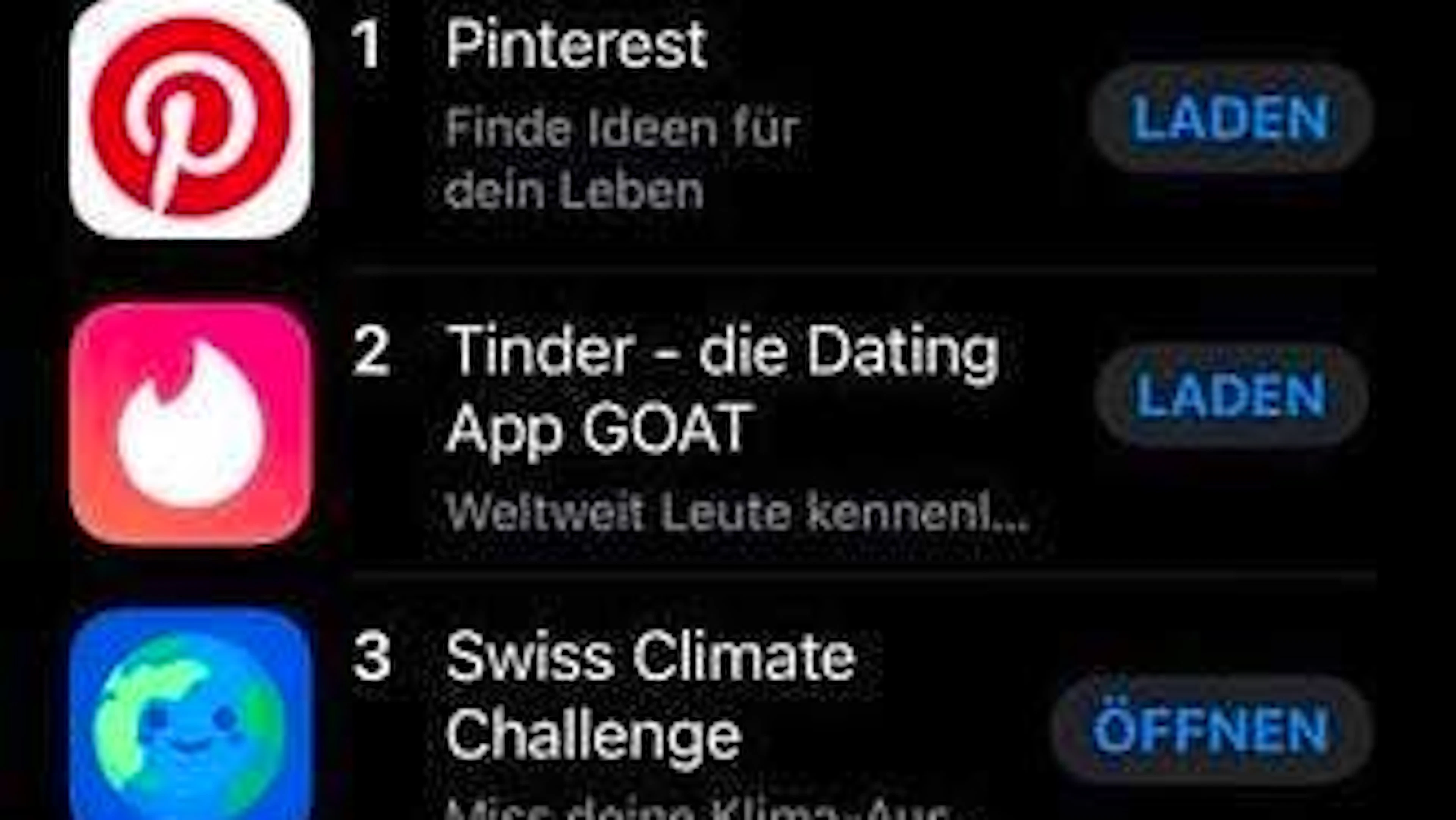 Klimaschutz ist Schweizerinnen und Schweizern fast so wichtig wie Daten: Die App der Swiss Climate Challenge lag in den Top Charts der Lifestyle-Apps auf Platz drei – direkt hinter Tinder.