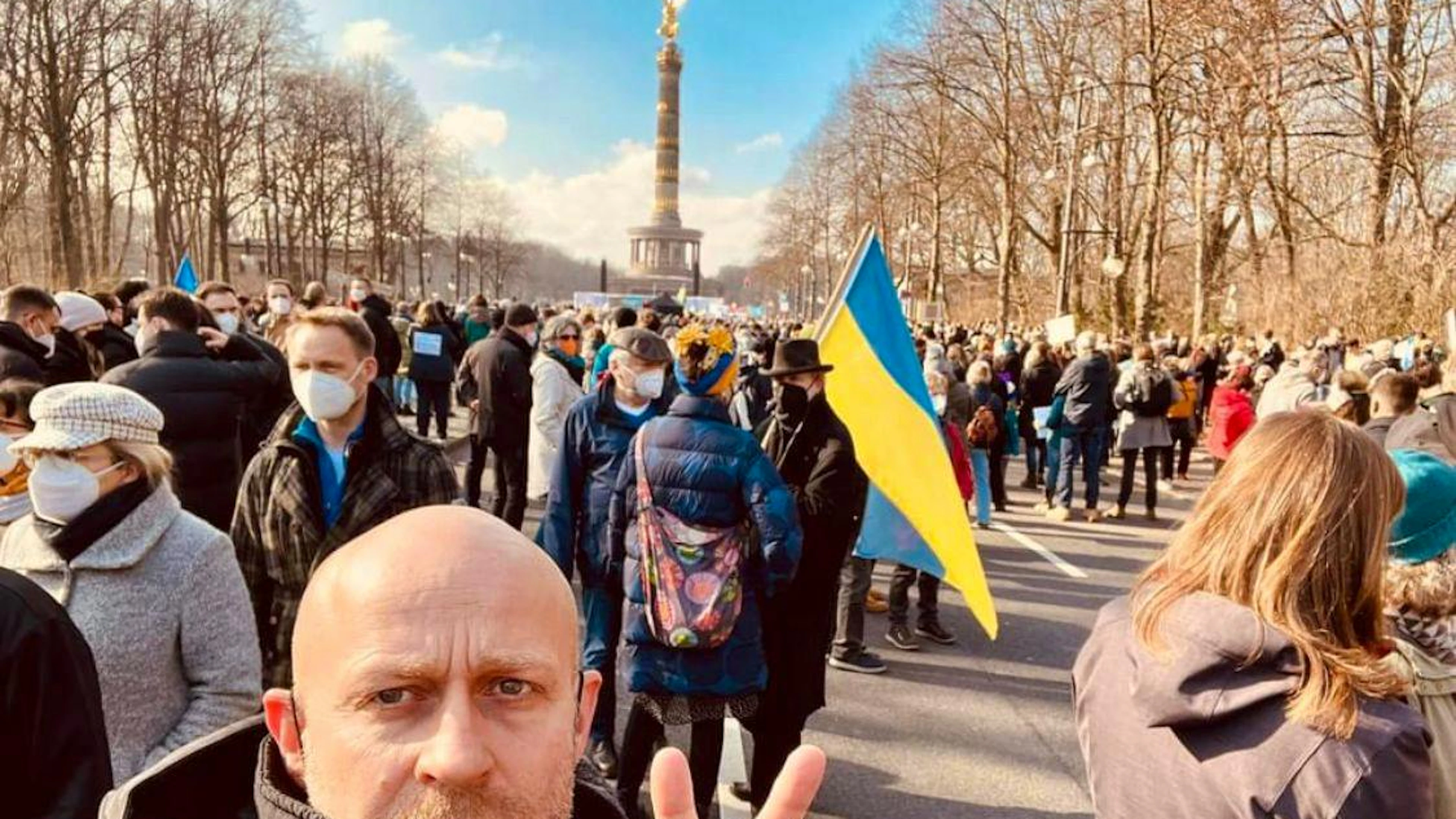Jürgen Vogel war einer von Hunderttausenden Demonstrant*innen in Berlin.