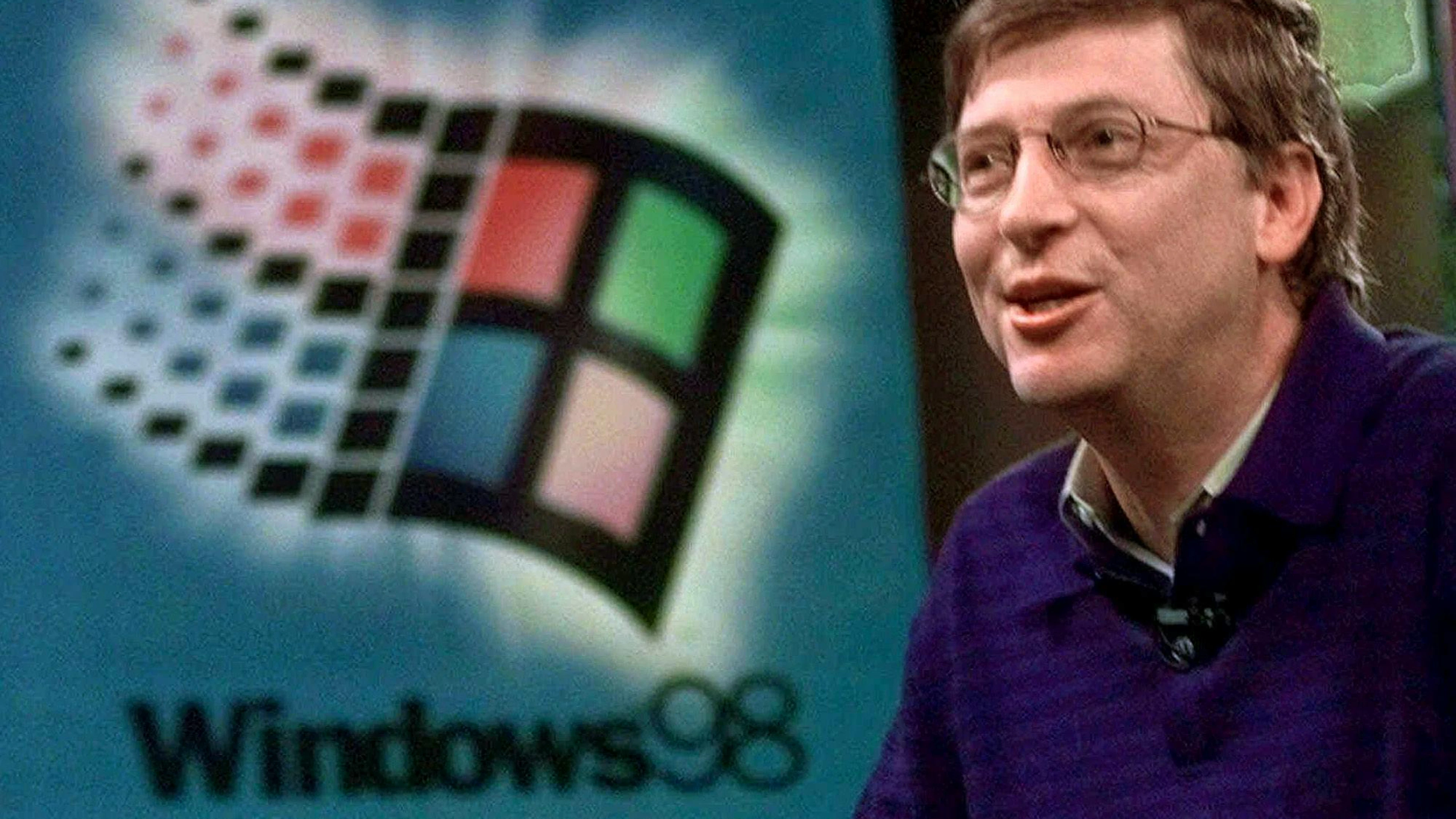 Mars Express setzte wie viele Privatnutzer*innen auf Microsofts Windows 98: Bill Gates bei der Präsentation des damals neuen Betriebssystems im Jahr 2003.