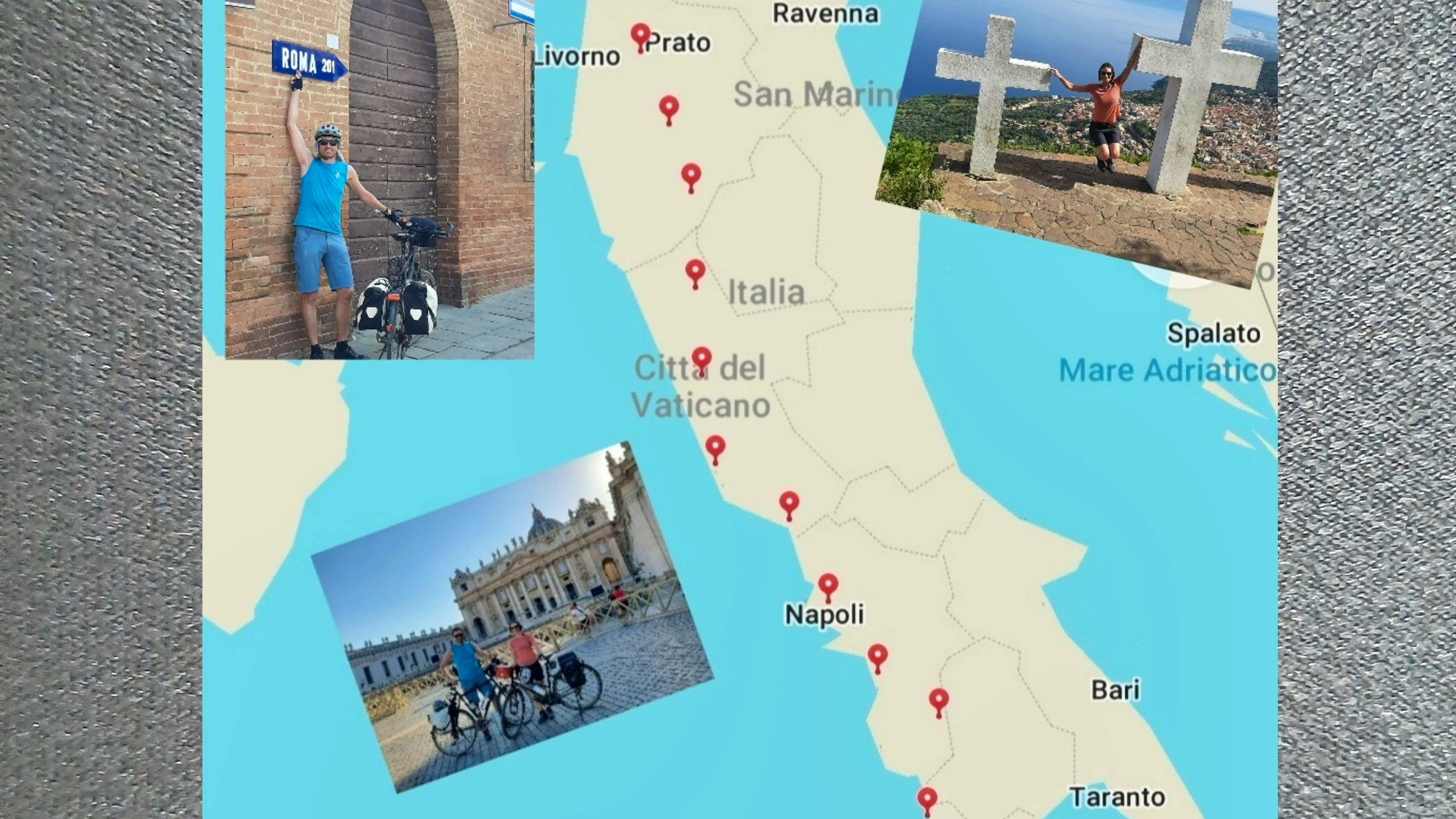 Le tappe del viaggio da Camorino a Reggio Calabria
