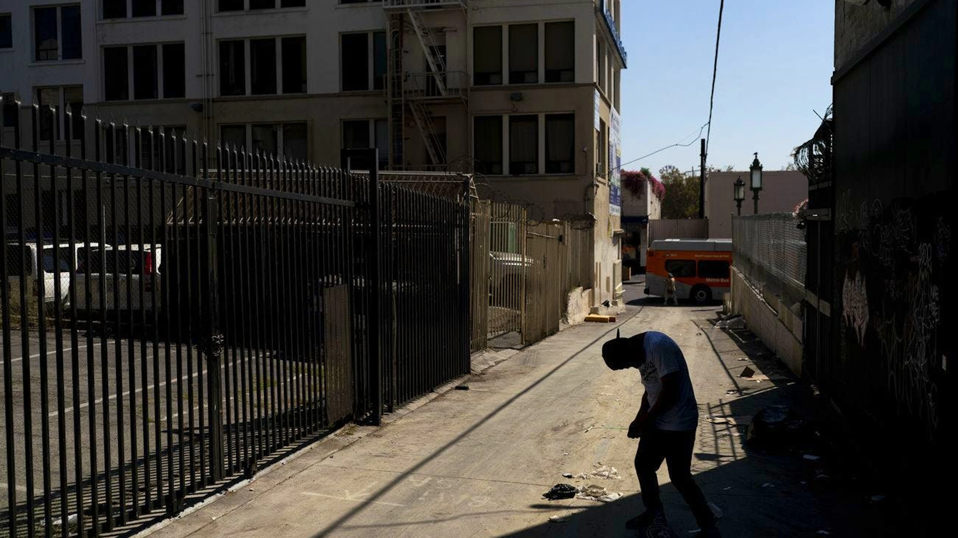 Un tossicodipendente da fentanyl a Los Angeles. (foto d'archivio).