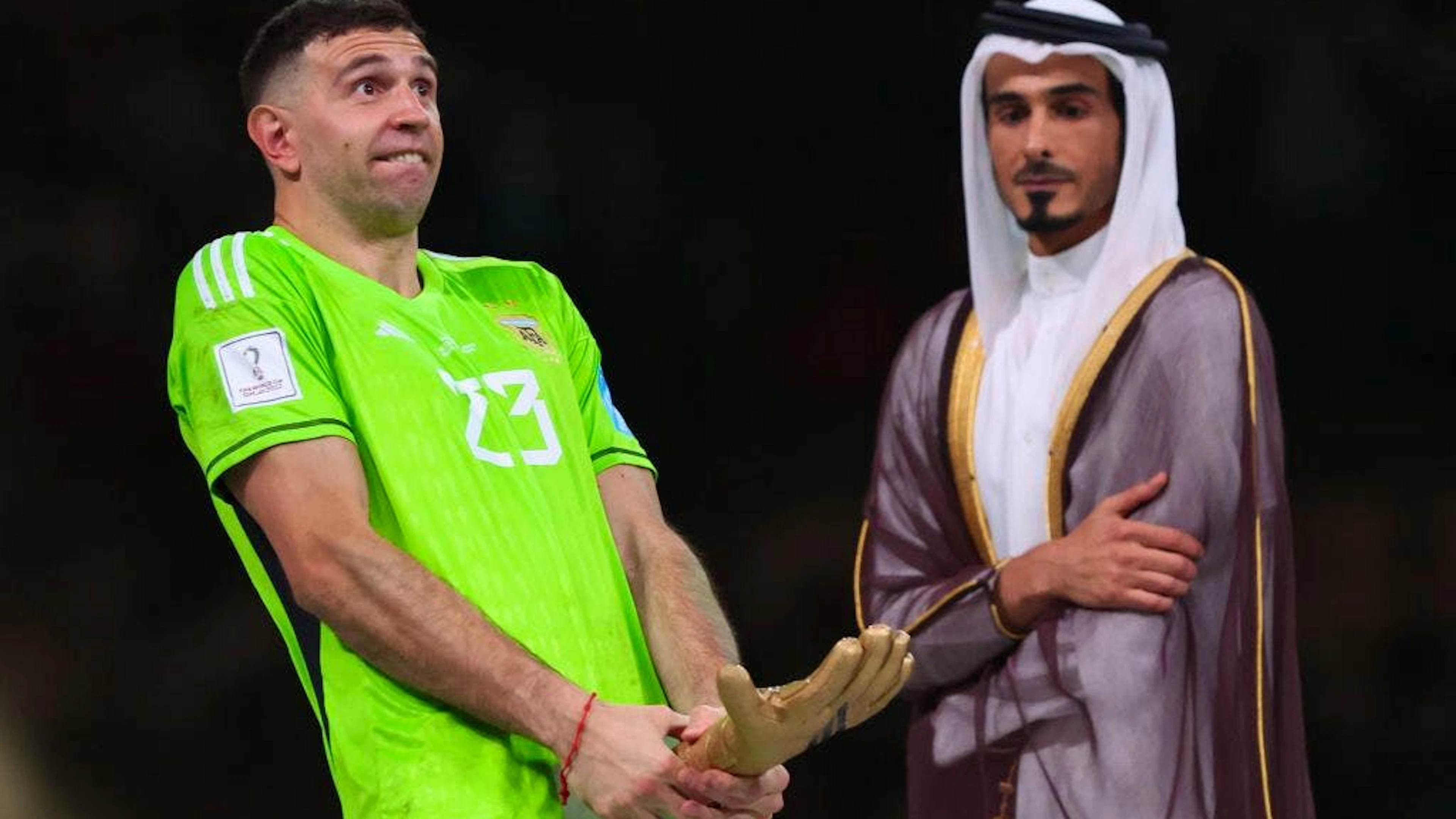 Was Emiliano Martinez damit genau ausdrücken wollte, ist wohl nur ihm bekannt.