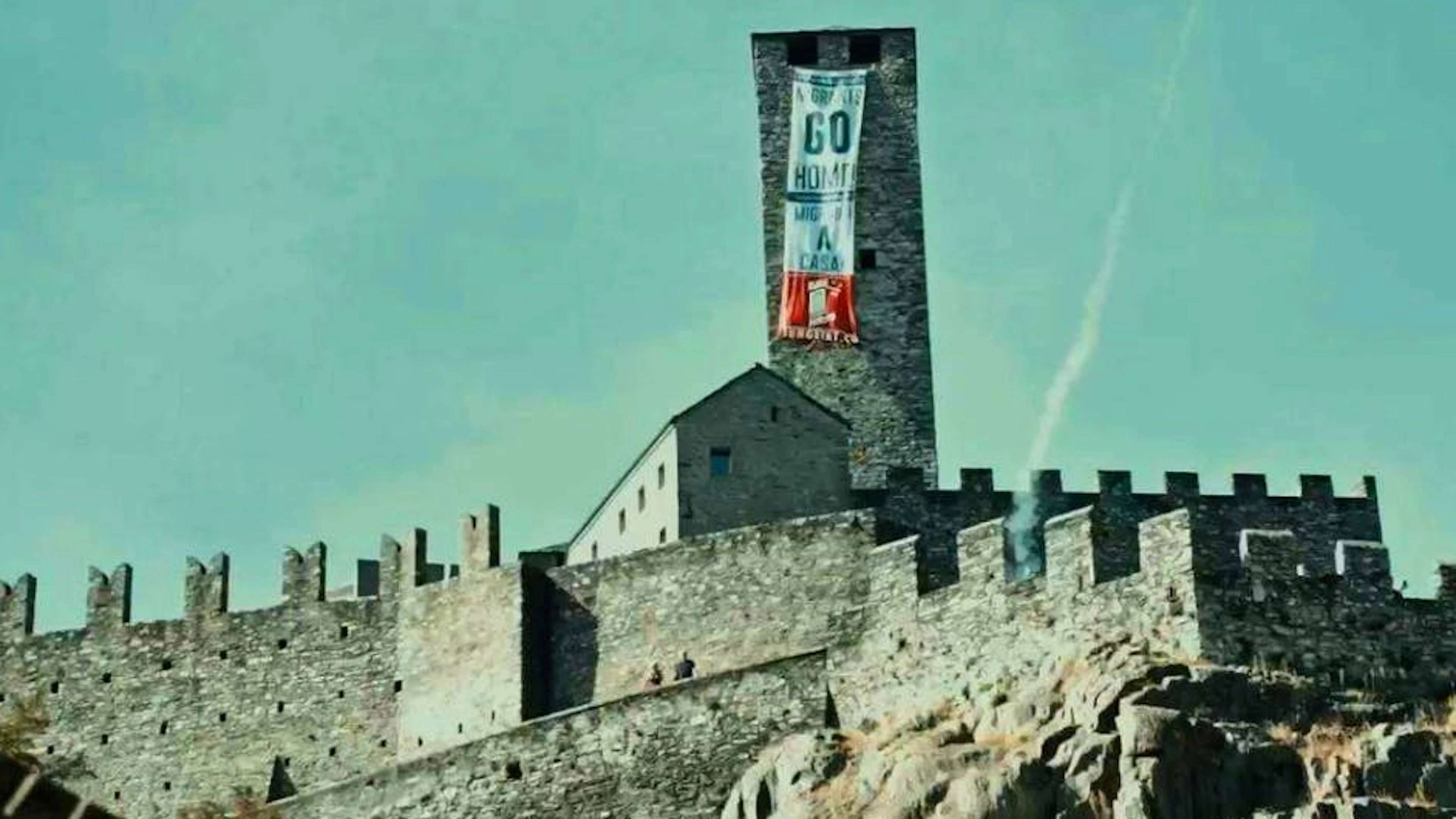 Da quest'immagine si capisce che un membro della Junge Tat ha filmato l'azione da Piazza del Sole.