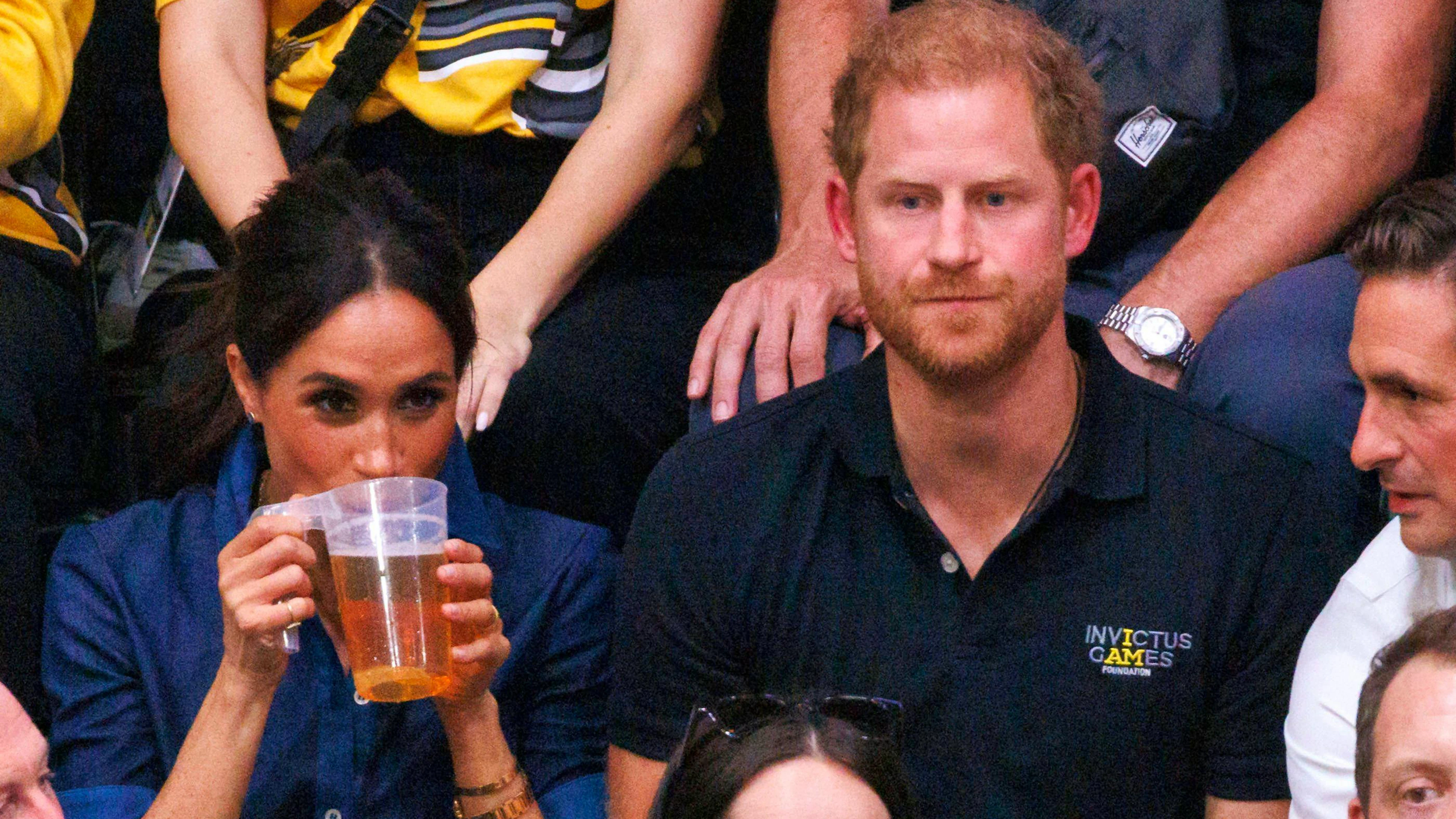 I duchi di Sussex Meghan e Harry, durante la loro visita agli Invictus Games a Düsseldorf , in Germania nel 2023.