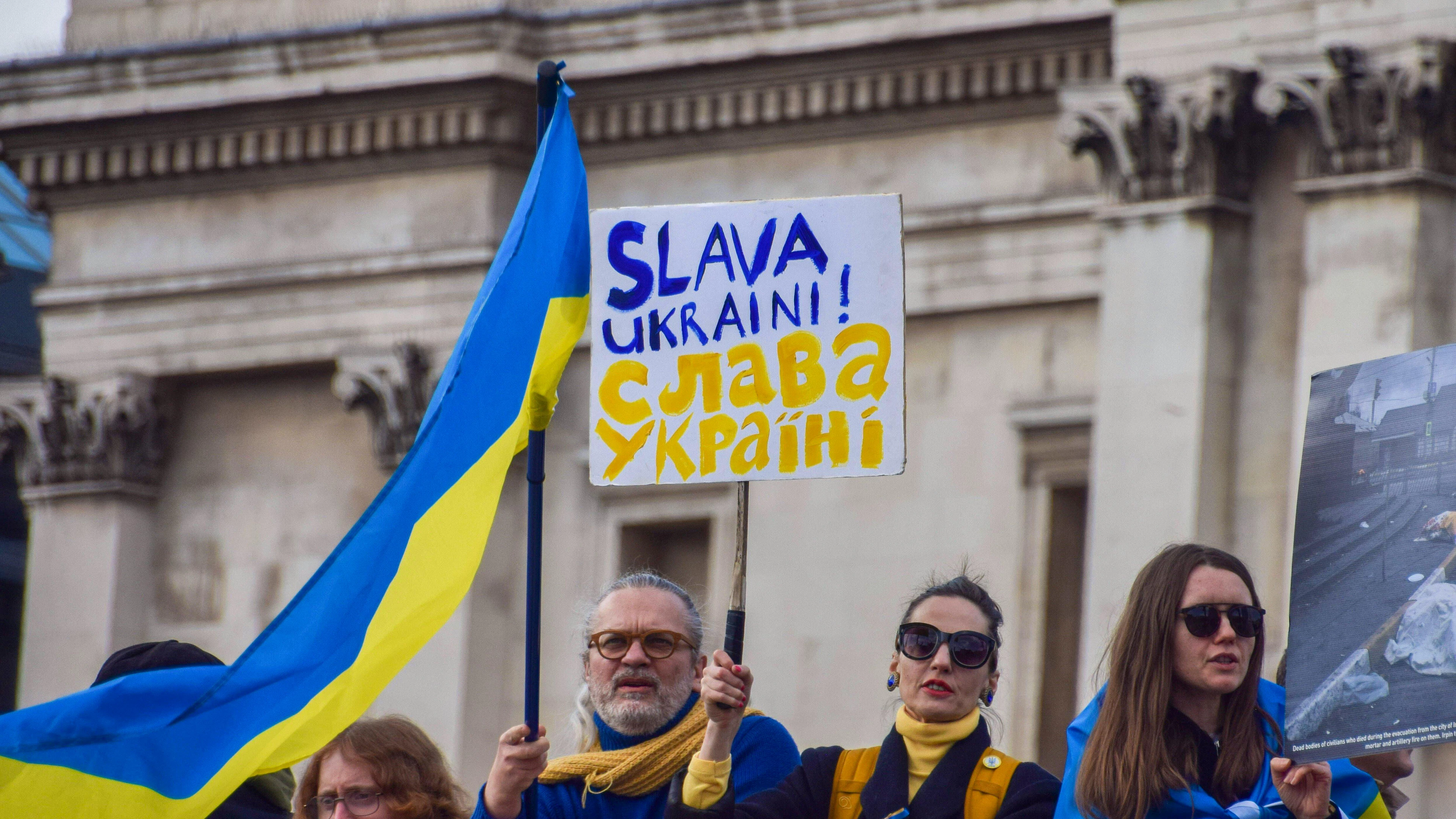 Auch russische Fenster protestierten zu Neujahr für die Ukraine.