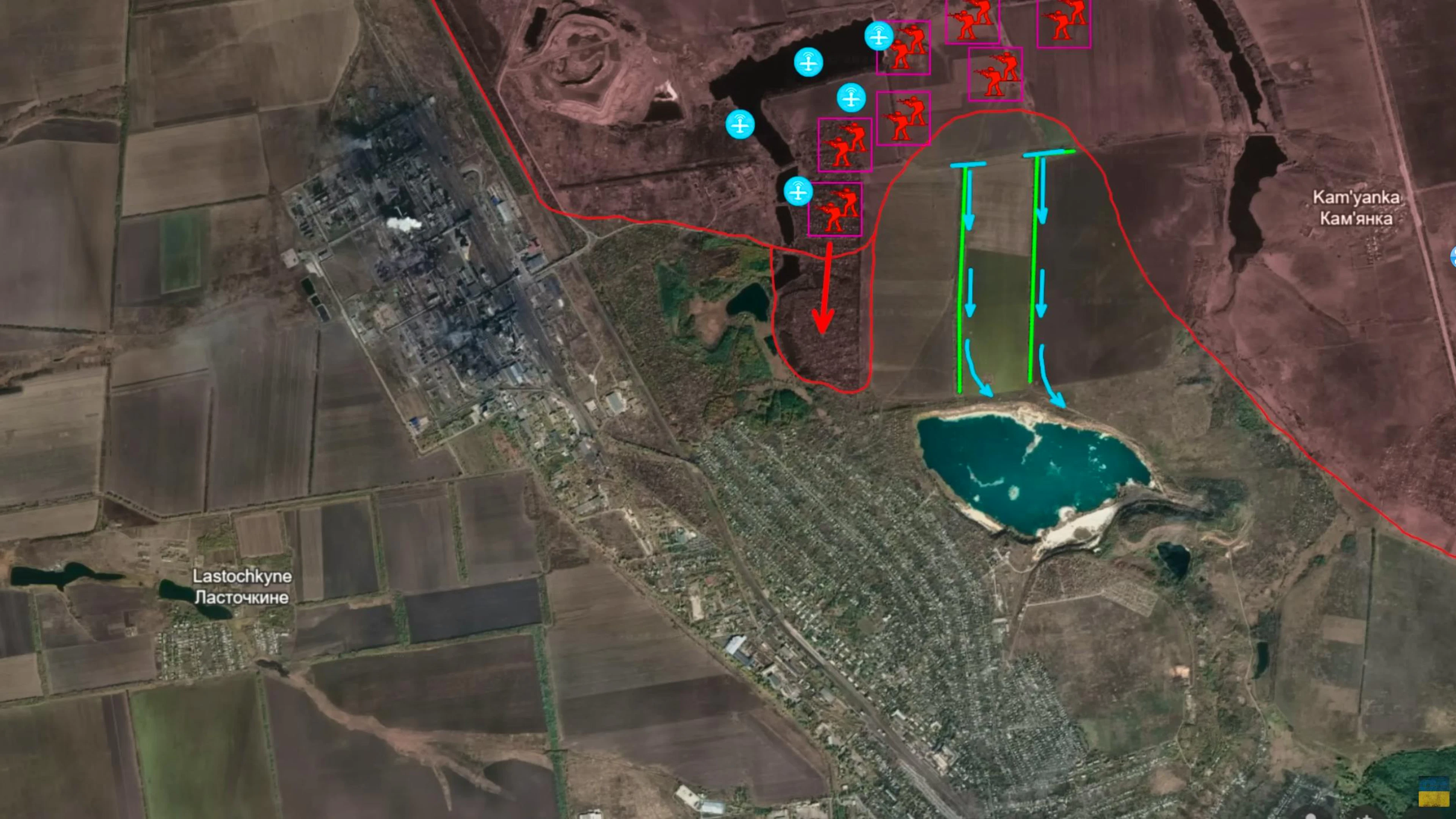 Neue Taktik: Kleine Infanterie-Gruppen sind nachts in das Datschen-Viertel vorgerückt. Die Ukrainer mussten deshalb die Positionen nördlich des Steinbruchs räumen.