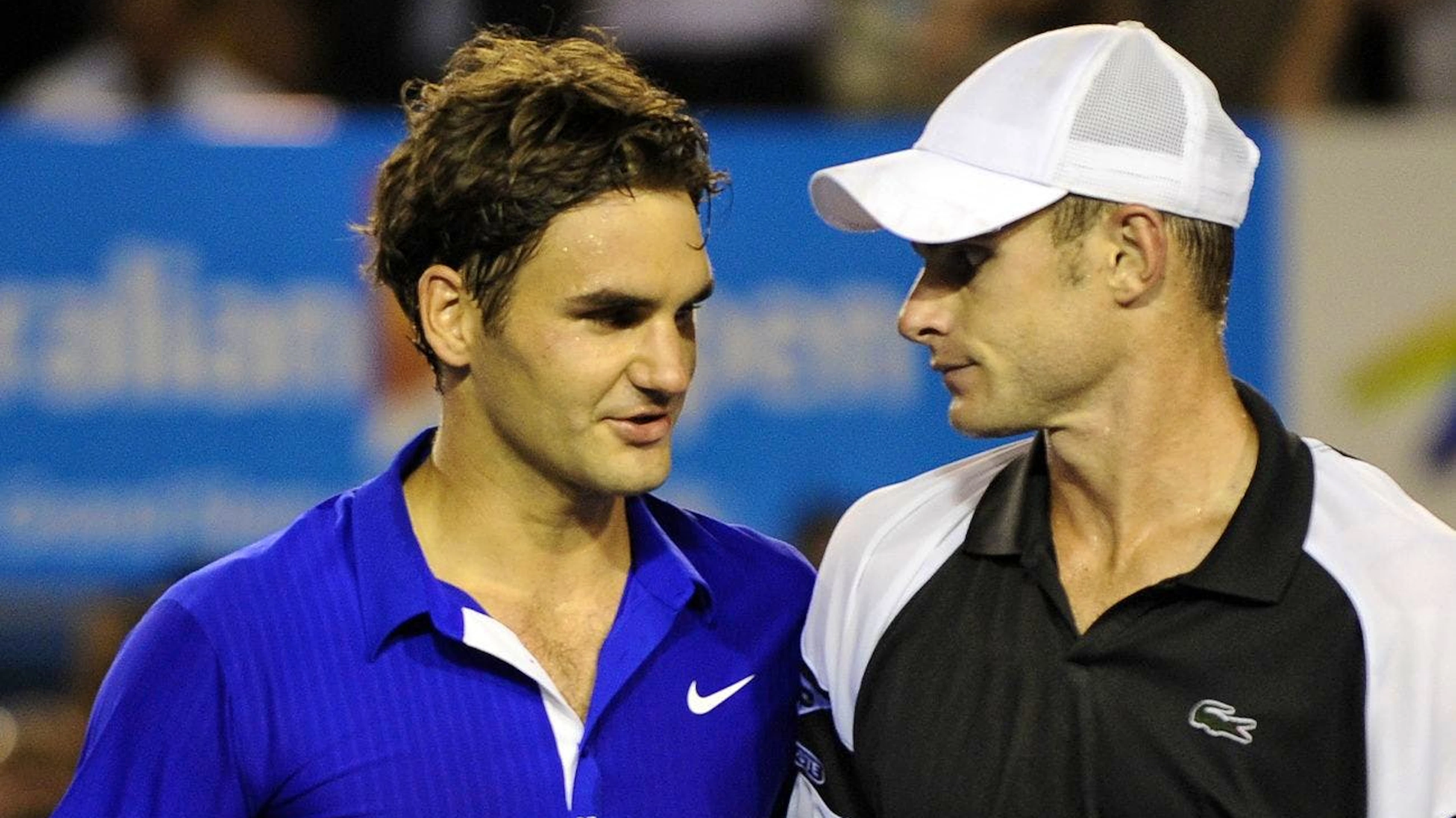 Roger Federer, (sinistra) e Andy Roddick nel 2009.