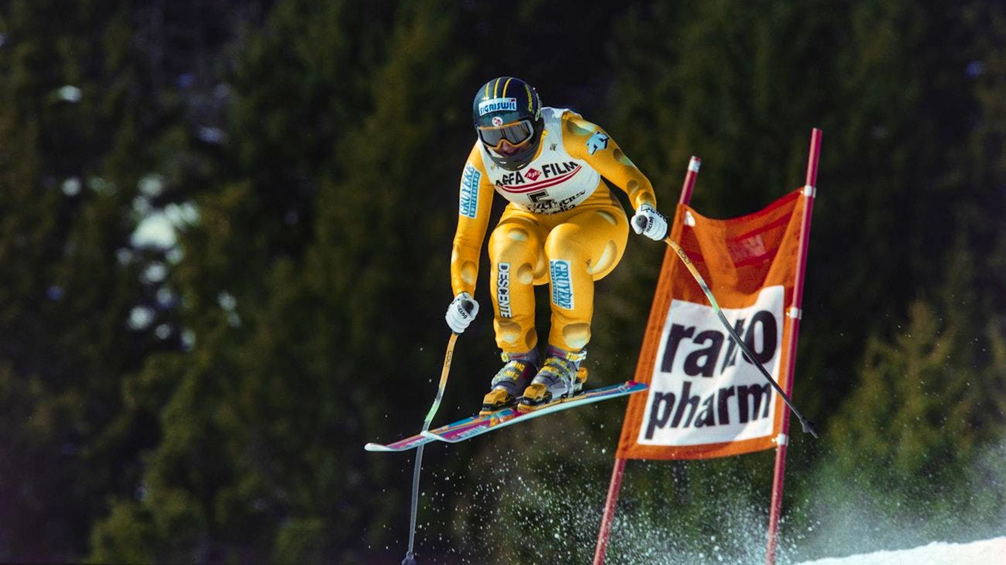 En 1995, Heidi Zeller-Bähler a terminé 3e du classement général de la Coupe du monde derrière sa compatriote Vreni Schneider et l'Allemande Katja Seizinger (archives).