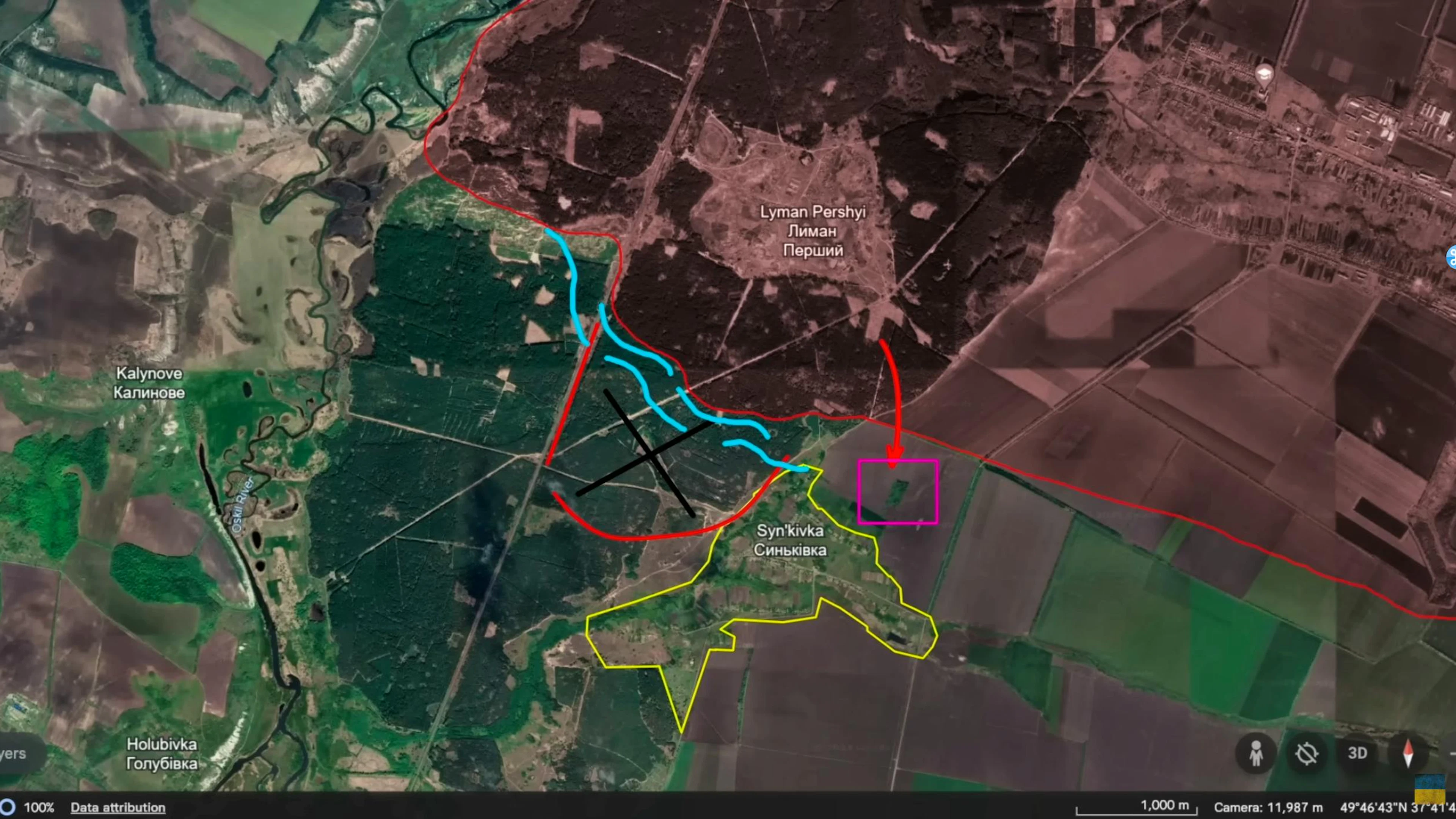 Il villaggio di Synkivka e la foresta a ovest sono il baluardo di Kupjansk.