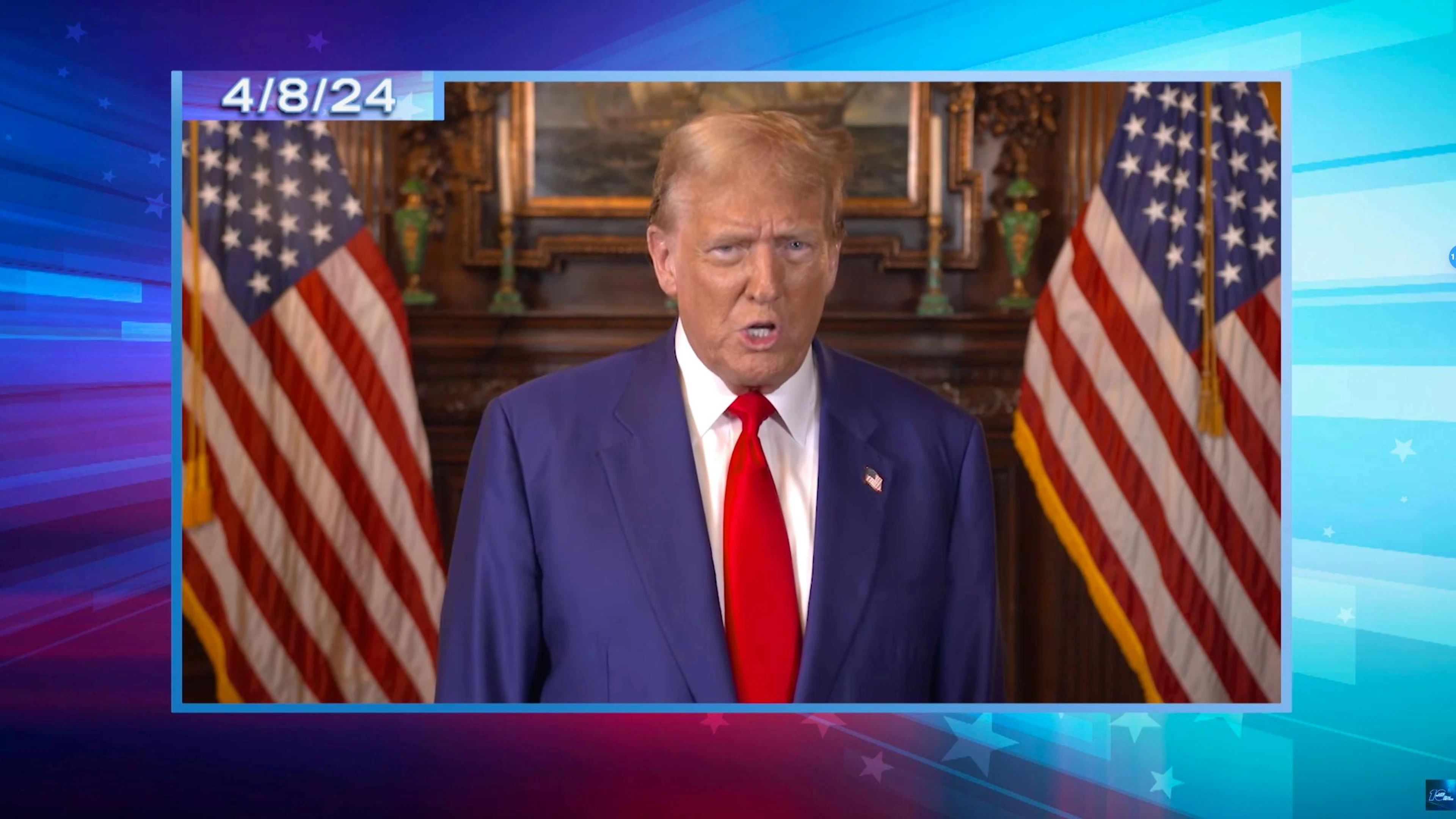 Trump in seinem Truth-Social-Video vom 8. April – einen extra Ausschnitt davon findest du auch ganz unten.