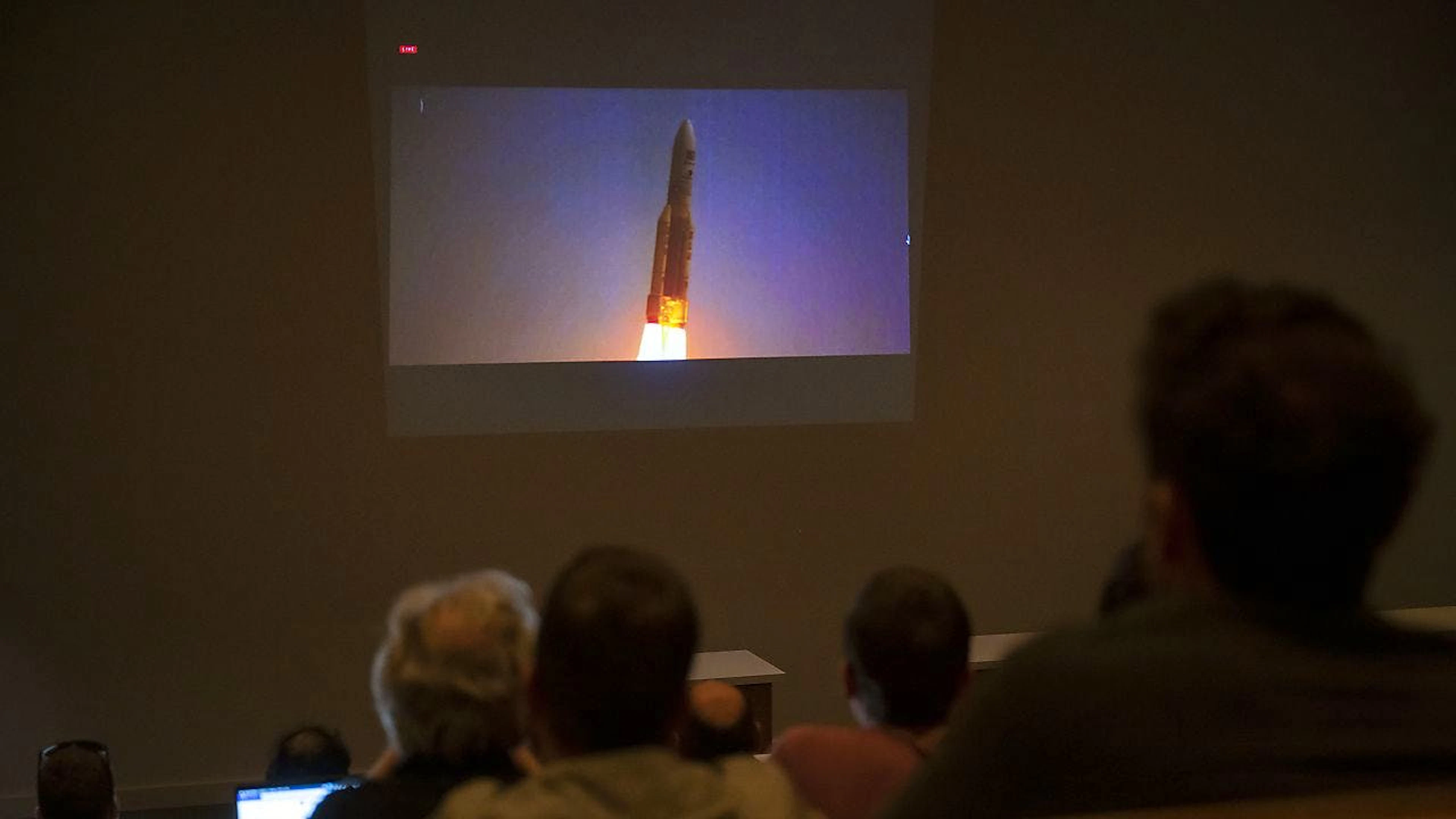 Am 14. April 2023 hob die Sonde in Richtung Jupiter ab - an der Universität Bern wurde der Start in einem Live-Stream beobachtet. (Archivbild)