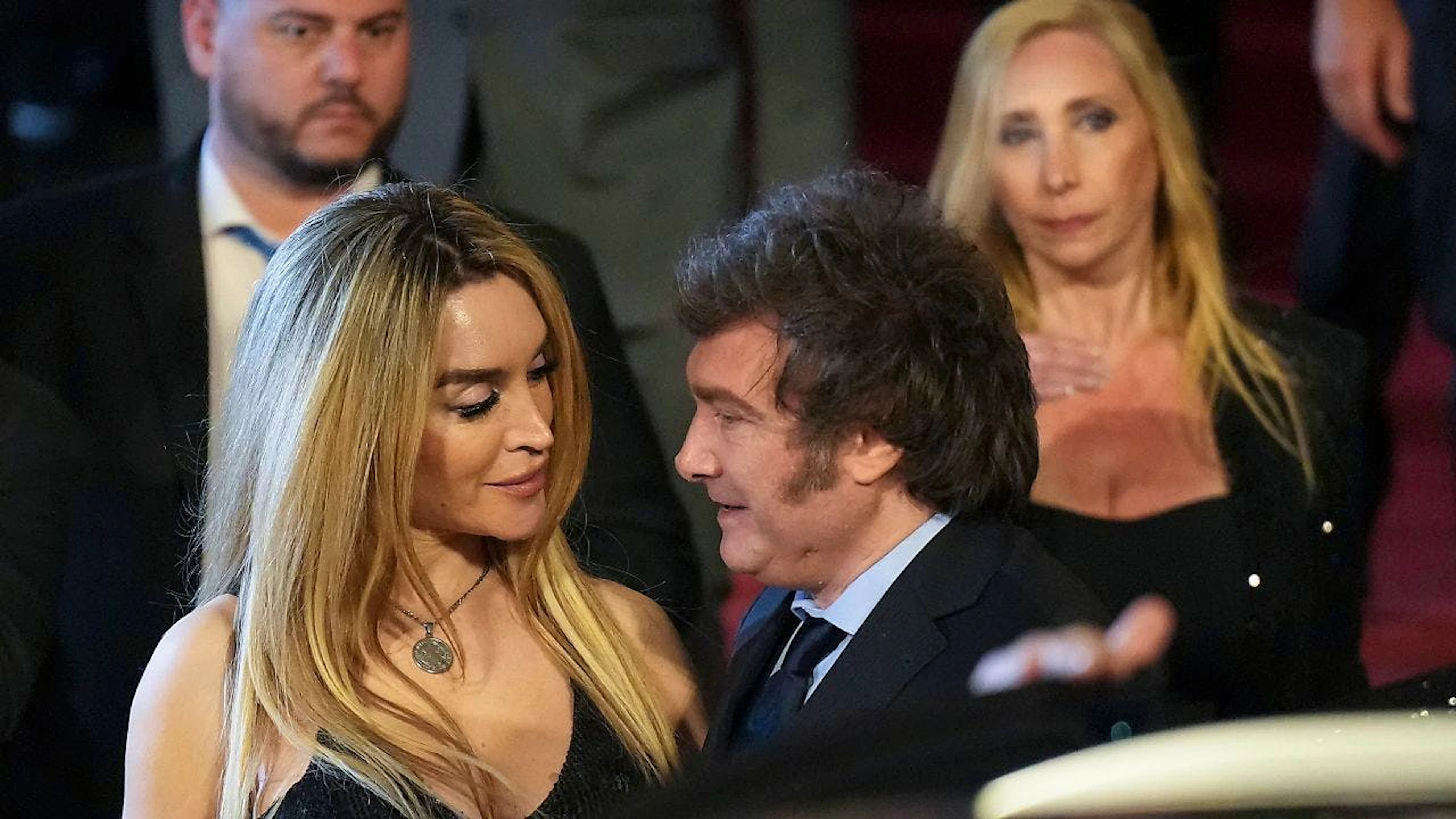 Il presidente argentino Javier Milei e l'ormai ex compagna Fatima Florez in una foto dello scorso dicembre. (foto d'archivio)