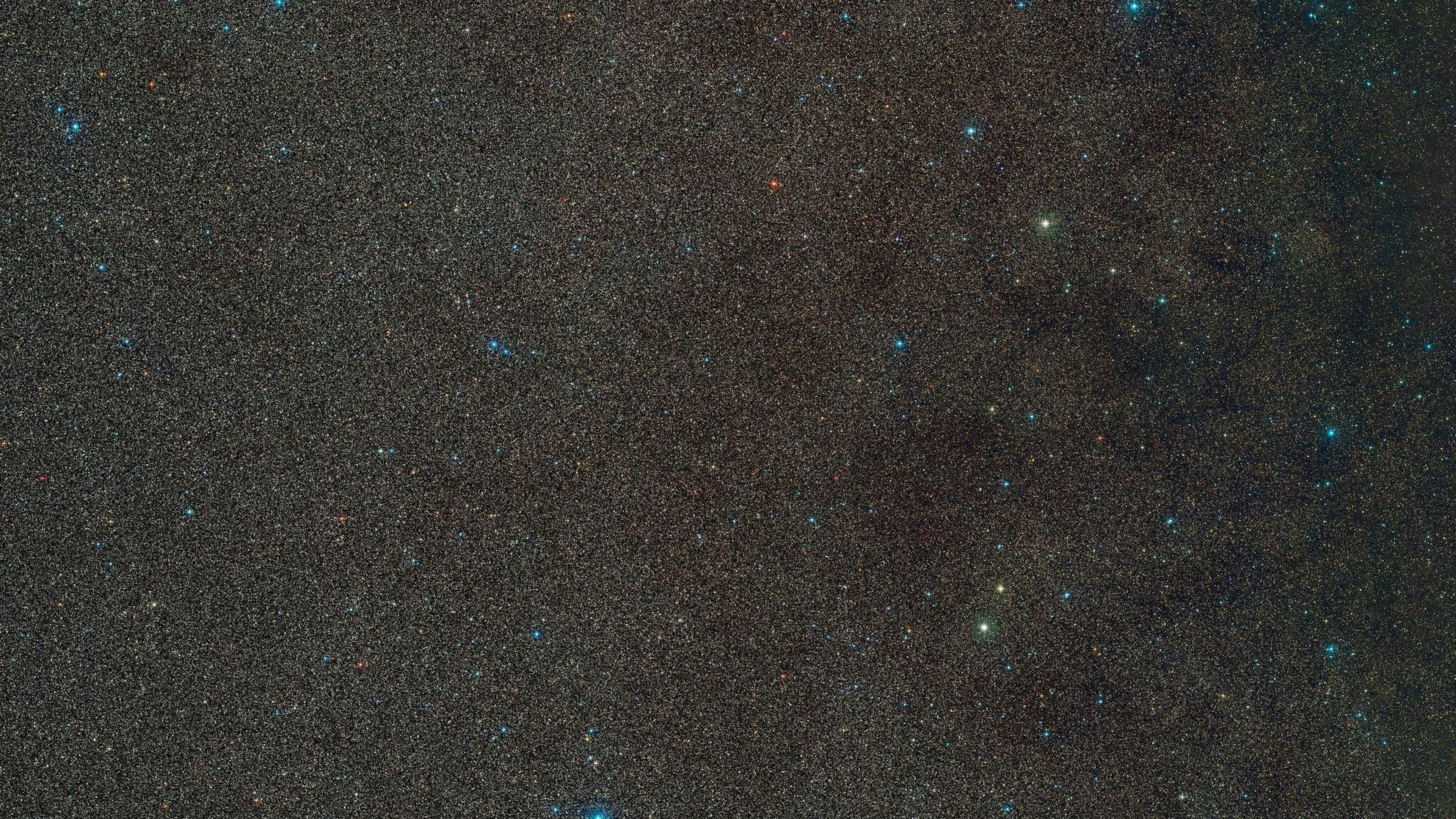 Das Handout zeigt einen Weitwinkelausschnitt der Umgebung von «Gaia BH3», dem massereichsten stellaren schwarzen Loch in unserer Galaxie. Das schwarze Loch selbst ist hier nicht sichtbar, aber der Stern, der es umkreist, befindet sich in der Mitte des Bildes.