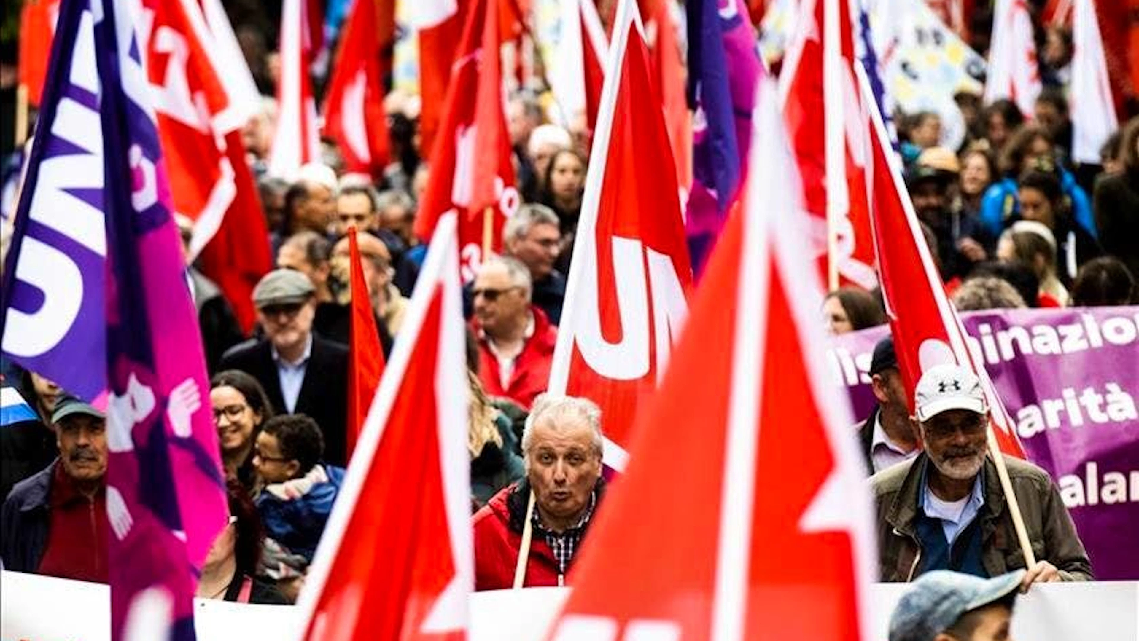 Uno scatto del corteo del 1° maggio 2023