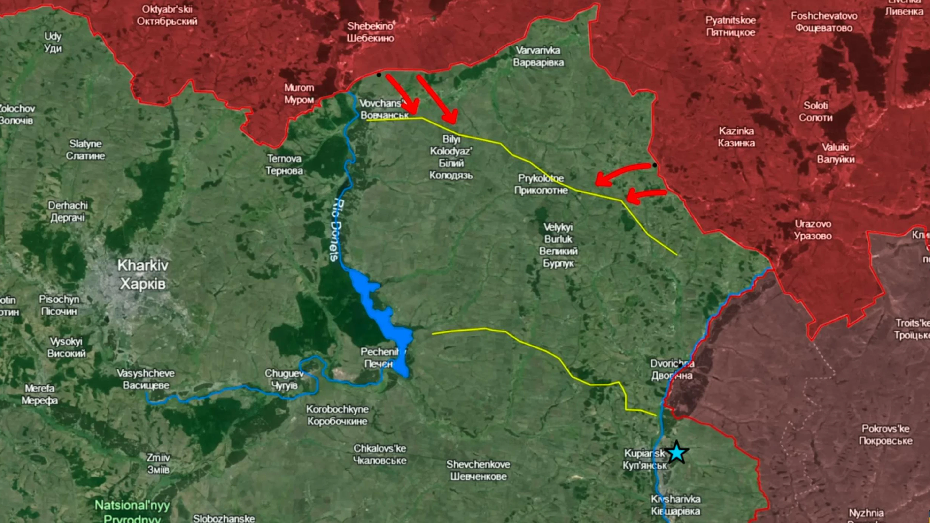 Im Osten von Charkiw müssten etwaige russische Angriffe zwischen den Flüssen&nbsp;Siwerskyj Donez und dem Oskil bei Kupjansk stattfinden, doch auch dort bremsen zwei ukrainische Linien potenziell Vorstössse aus.