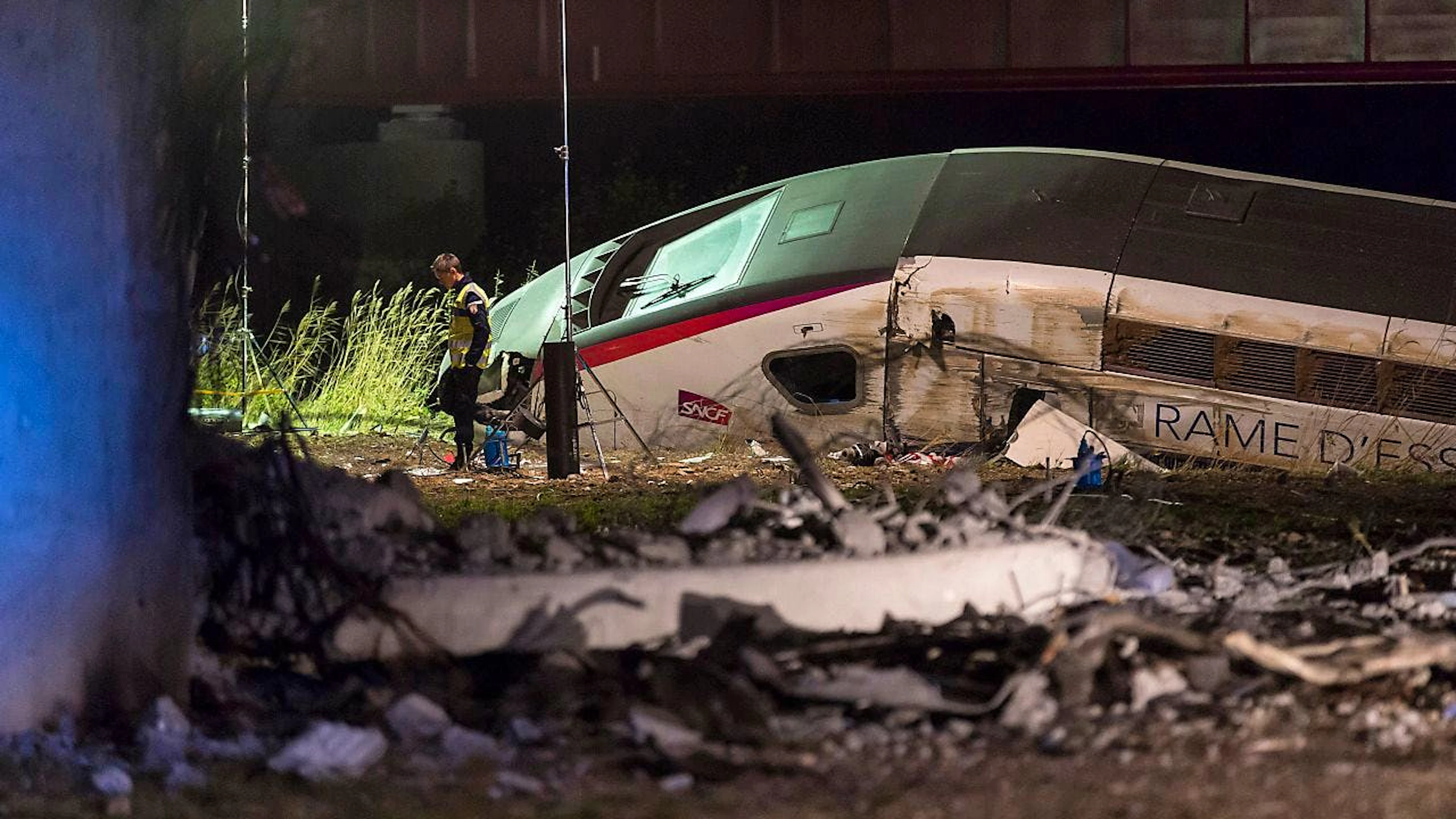 Le TGV avait déraillé à la hauteur d'Eckwersheim (Bas-Rhin), à 20 km de Strasbourg, à une vitesse estimée de 243 km/h (archives).