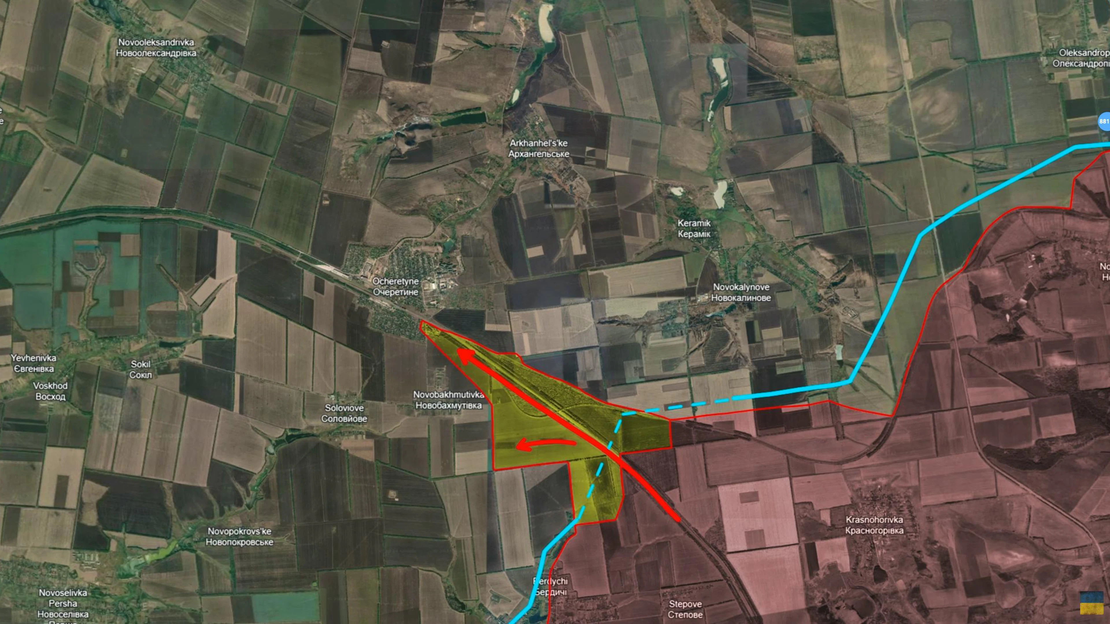 Weil ukrainische Einheiten weiter südlich konzentriert sind und das Personal in dem Gebiet zu diesem Zeitpunkt auch noch rotiert wird, gelingt es der ukrainischen Armee trotz Gegenangriffen nicht, den Gegner zu vertreiben.