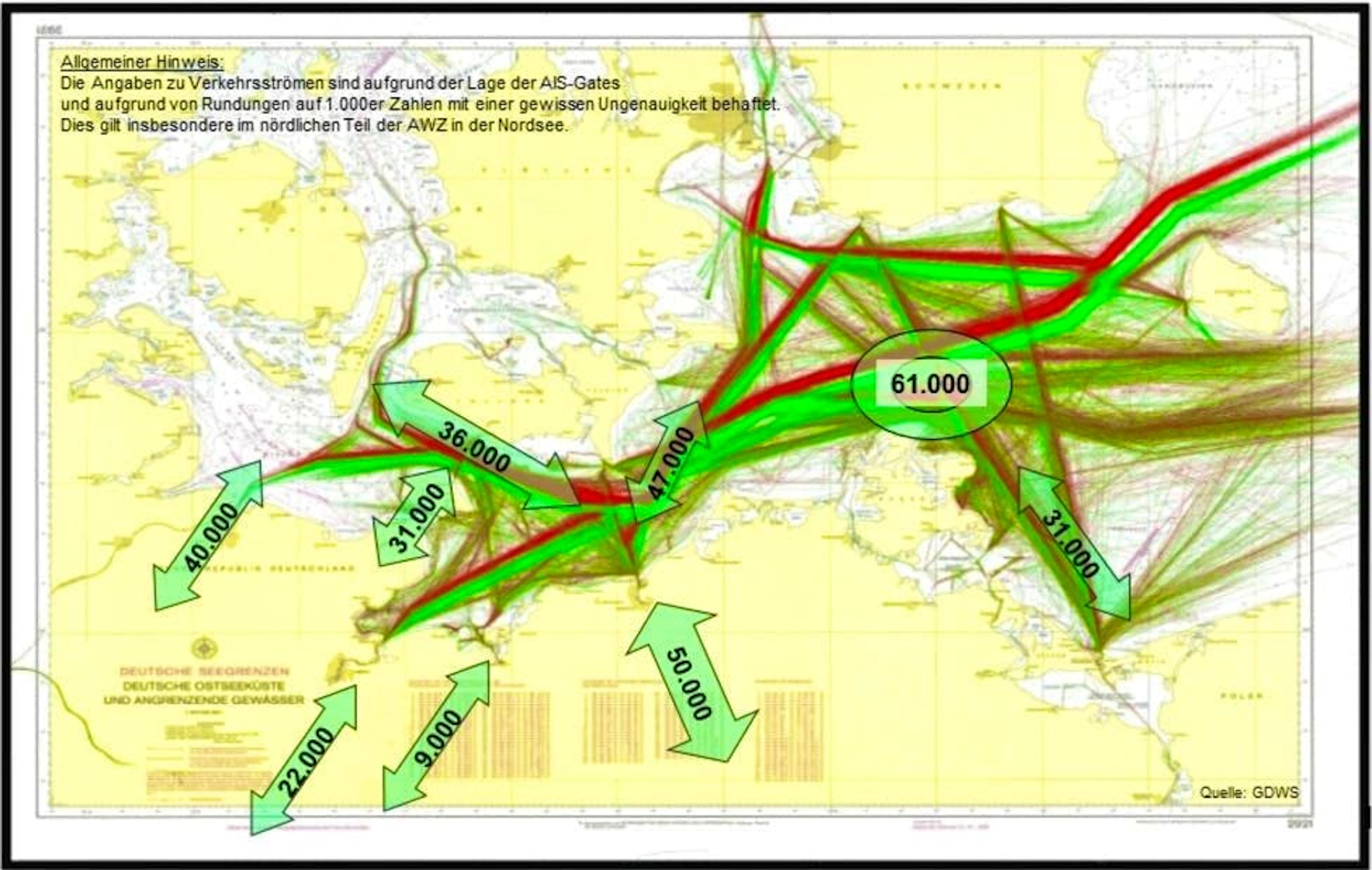 Importanti vie d'acqua: flussi di traffico nel Mar Baltico nel 2019. 327.000 movimenti di navi in totale.