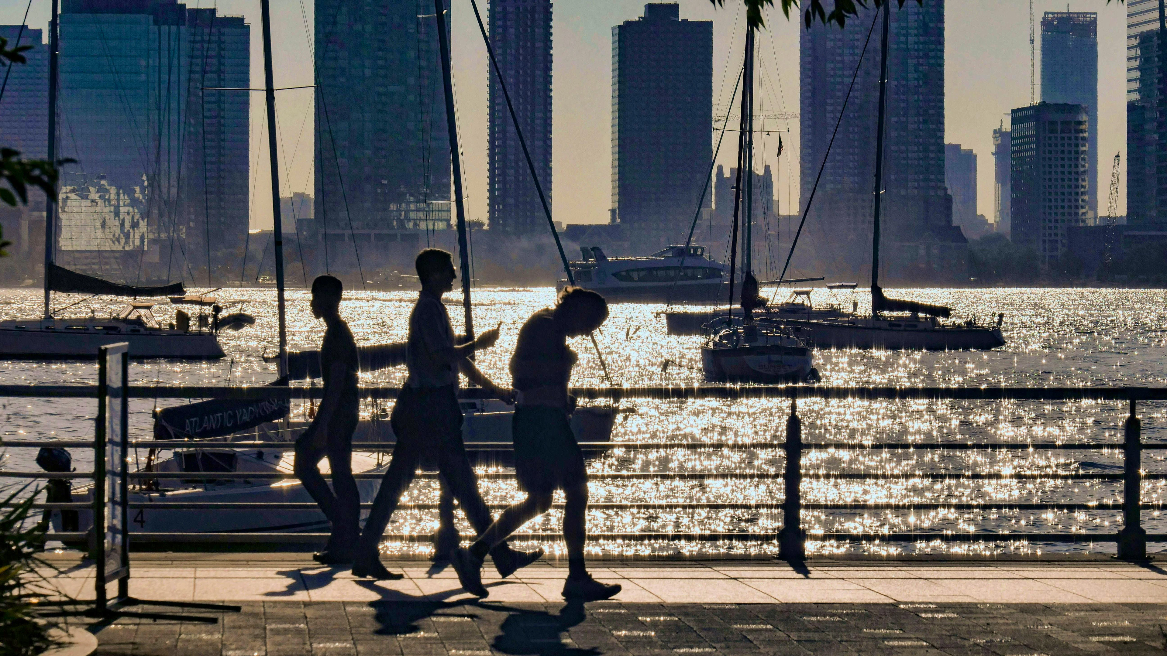 Temperatures on the Hudson River in New York are also unbearably hot.