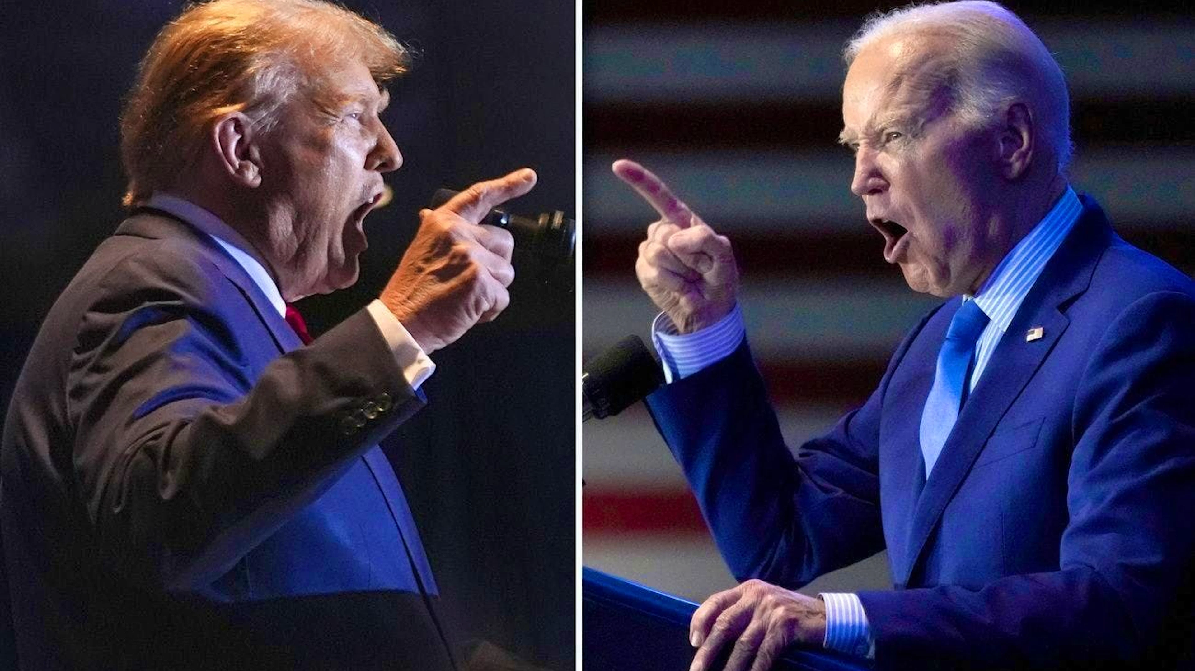 Donald Trump (a sinistra) e Joe Biden. Entrambi sono stati aggressivi durante il dibattito televisivo.