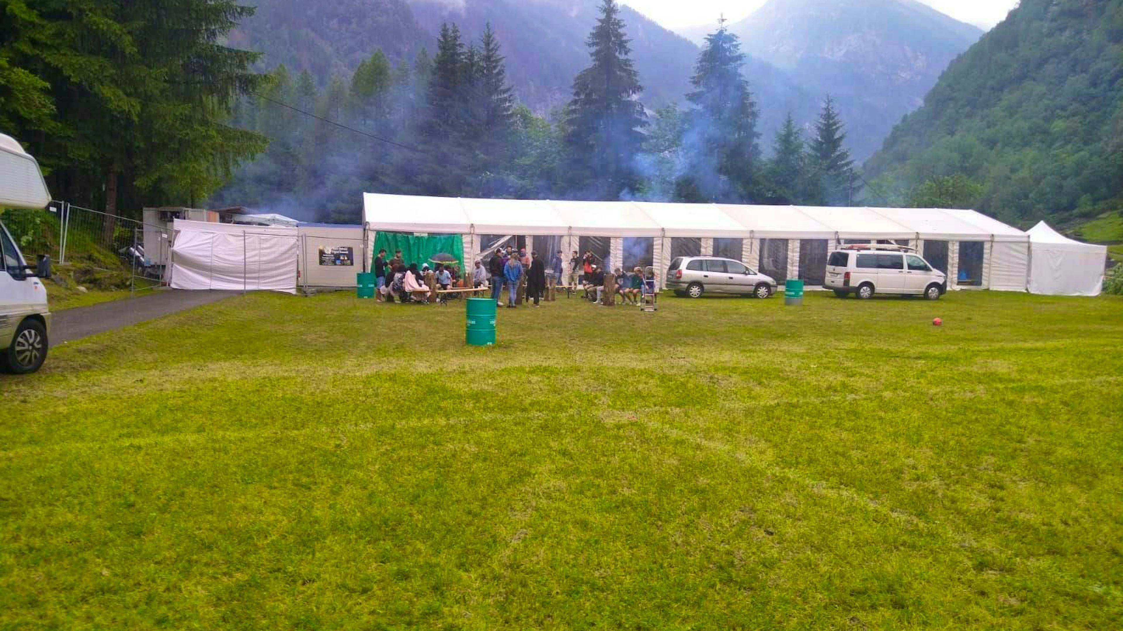 Waiting for the evacuation early Sunday morning.