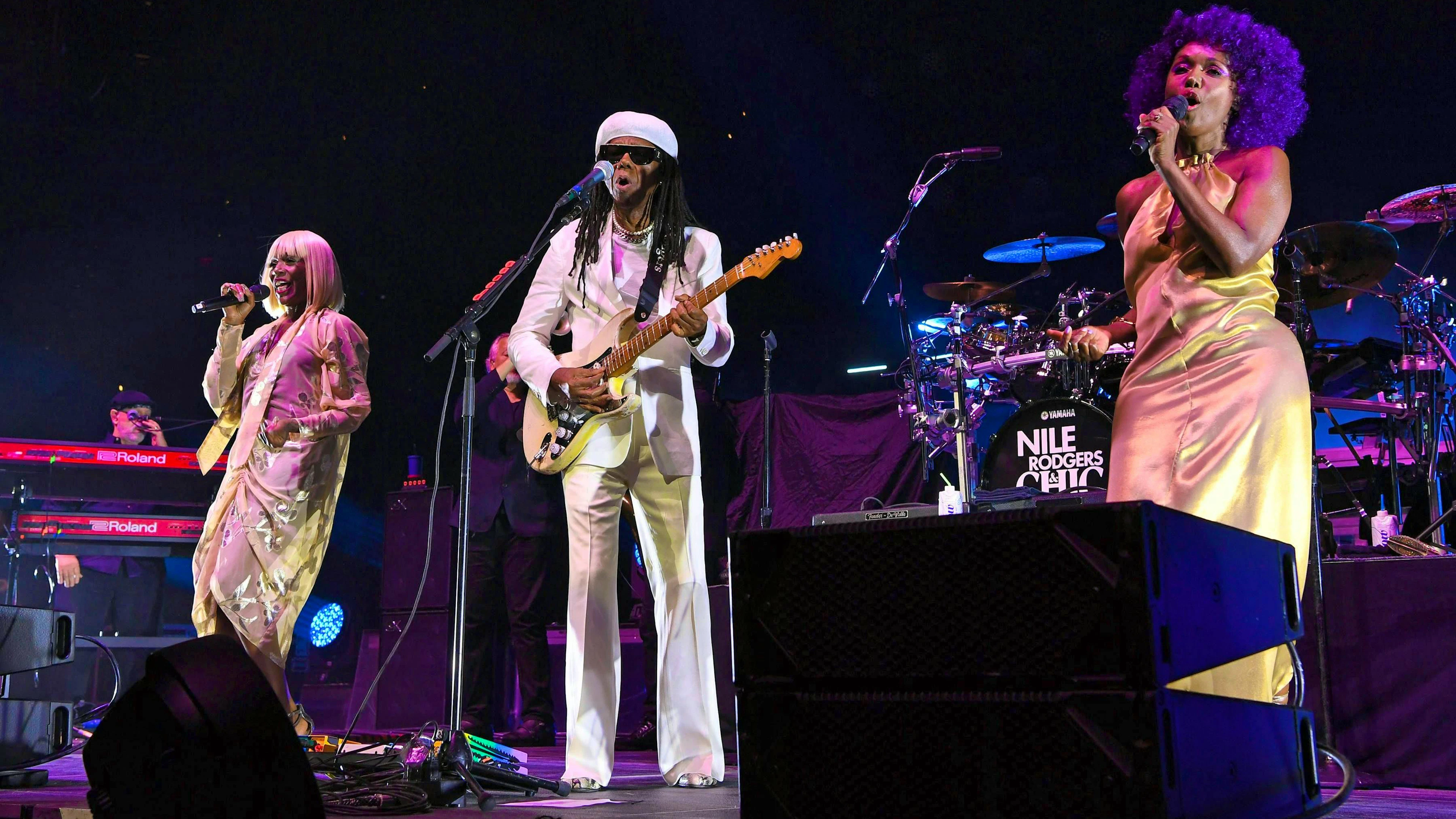 On stage today at Lake Geneva: Nile Rodgers & Chic.
