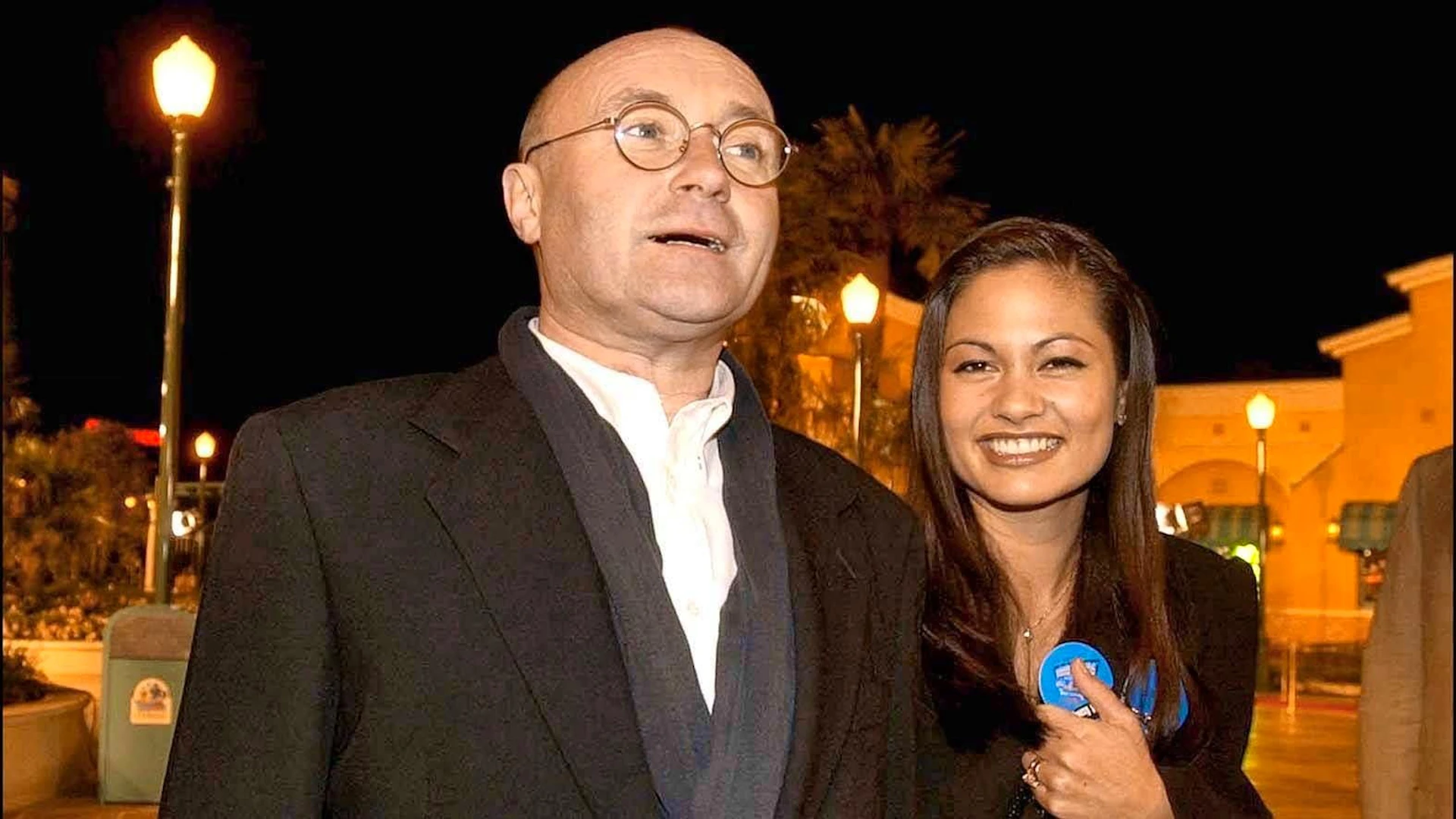 Phil Collins and Orianne Cevey were married from 1999 to 2008. Their divorce was a public mud fight. This picture was taken in 2002.