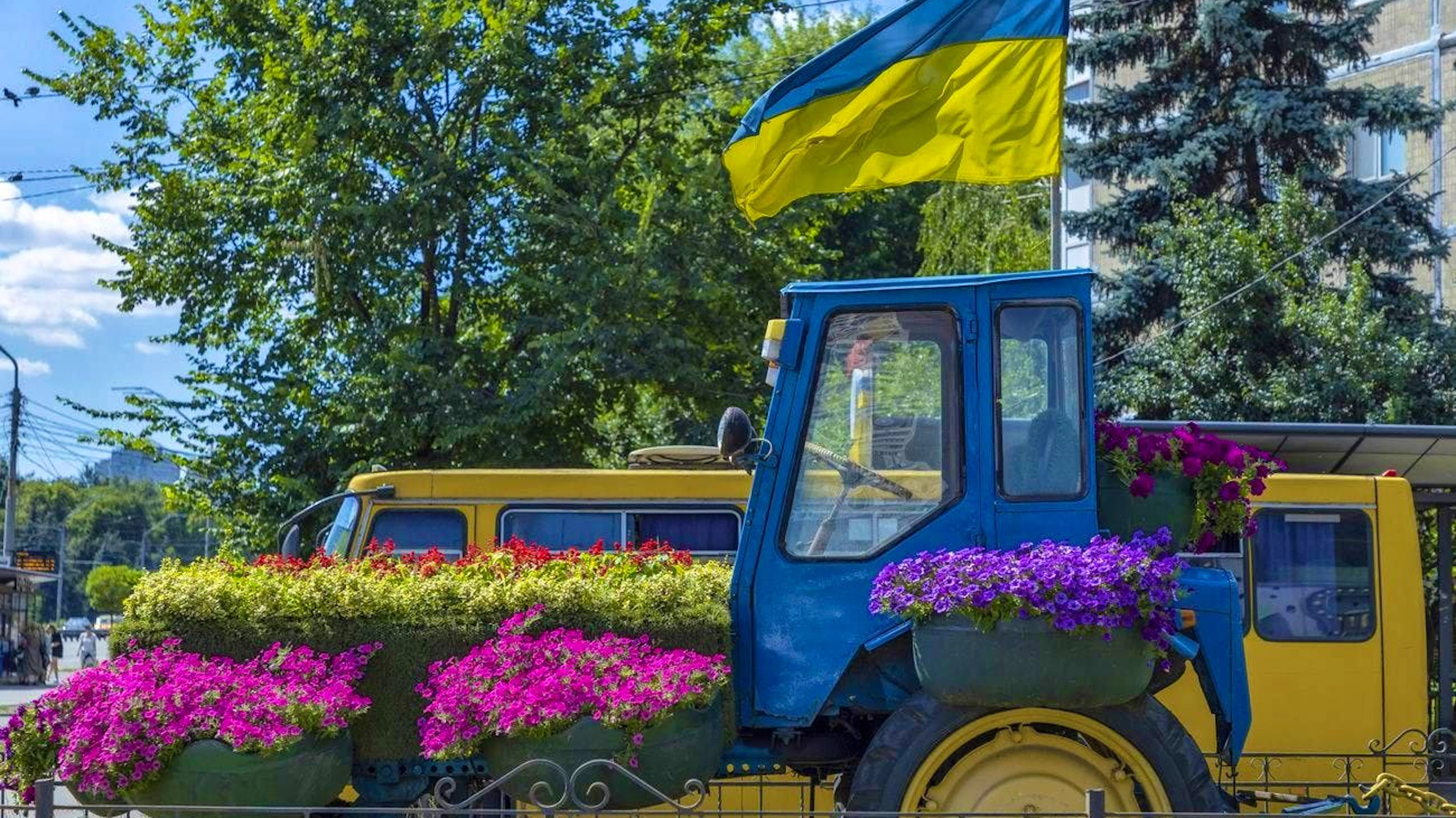 ... like this colorful tractor.