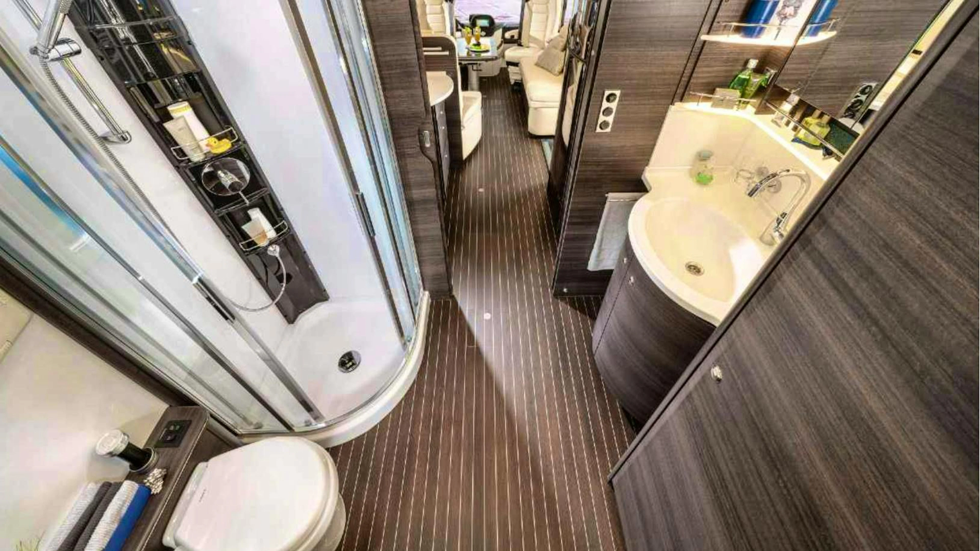 ... and a bathroom with shower and WC.