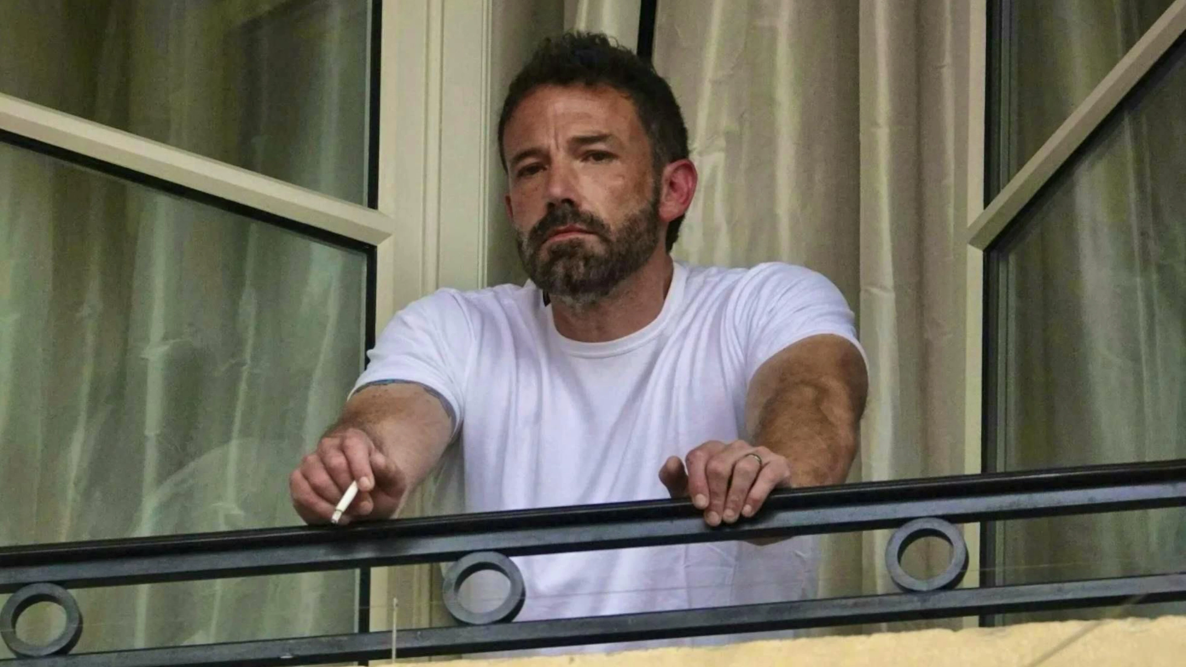 ben affleck smoking a cigarette meme Exhausted Affleck, Meme. outside of the door classic Ben Affleck Smoking | Know