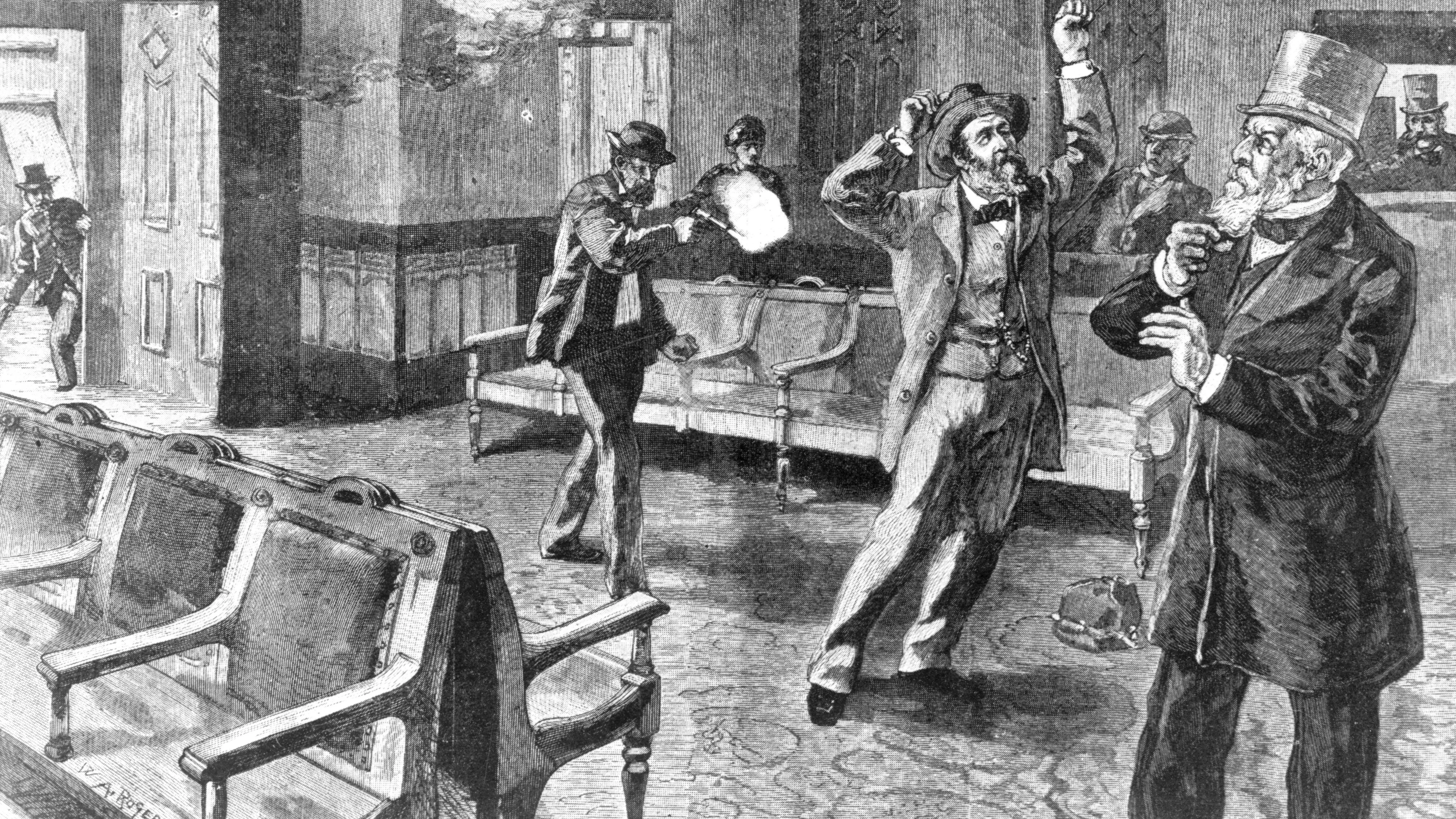 1881: James Garfield - killed: The assassination attempt on American President James Garfield also ends fatally. On July 2, 1881, six months after his inauguration, Garfield was shot at a train station in Washington, D.C.. His murderer, Charles Guiteau, a 39-year-old lawyer and former supporter of his, is said to have been dissatisfied with not getting a job in Garfield's administration. Other sources describe him as mentally disturbed. The American doctor and inventor Alexander Graham Bell tried to find and remove the bullet in Garfield's chest using a specially developed device. In vain: the president died of blood poisoning a few weeks later and Guiteau was executed in June 1882.