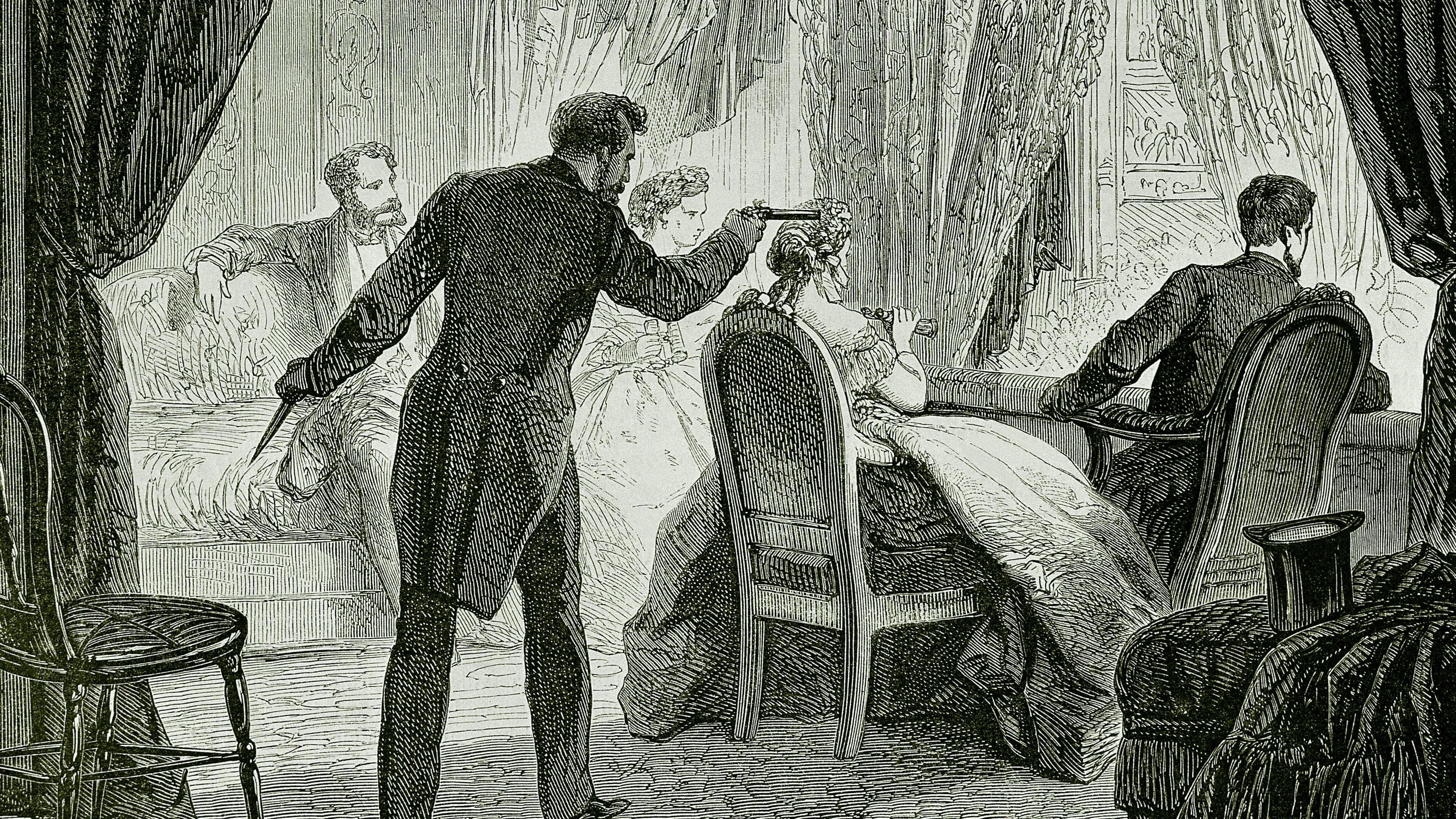 1865: Abraham Lincoln - killed: Abraham Lincoln was the first US president to be killed by assassination. While attending a special performance of the comedy "Our American Cousin" at Ford's Theatre in Washington, D.C., he is shot in the back. The perpetrator is John Wilkes Booth, an actor and fanatical supporter of the Confederates, who had been defeated in the Civil War two days earlier. Booth shoots the president in the head at close range with his single-shot pistol. Lincoln is brought unconscious into a neighboring building and given medical treatment. The next morning, Lincoln is dead. As it turns out, the assassination is part of a conspiracy against several members of the US government. Lincoln's assassin Booth is later shot dead, four co-conspirators, including a woman, are hanged three months later.