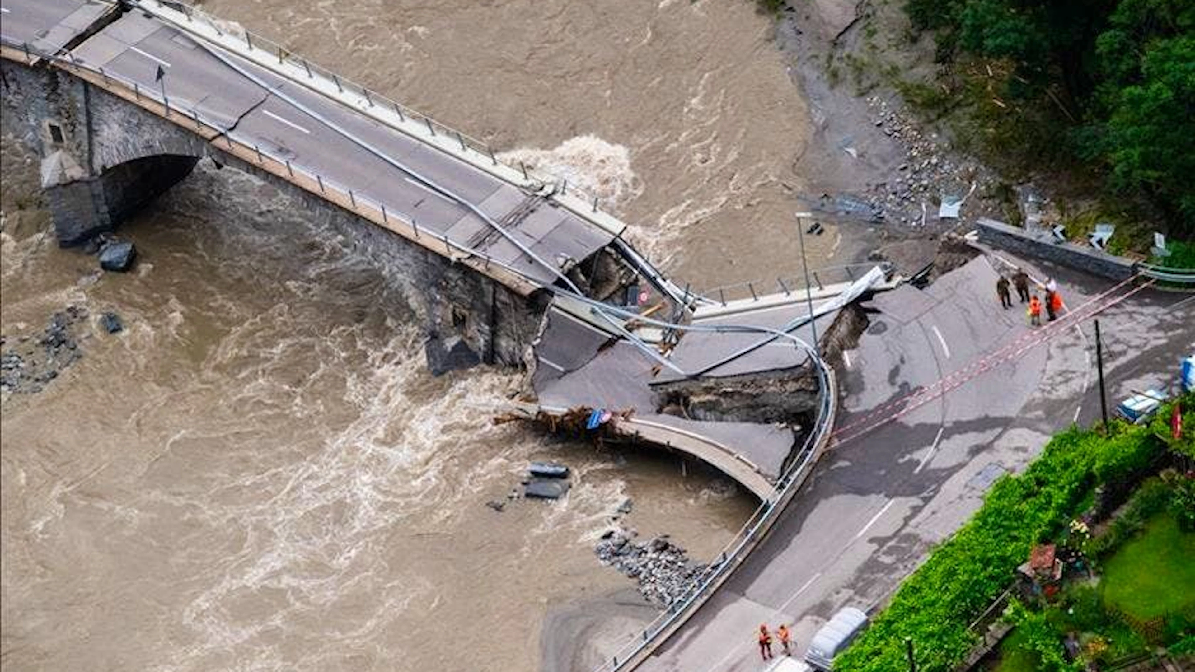 Un'immagine dei danni causati dal maltempo in Vallemaggia.