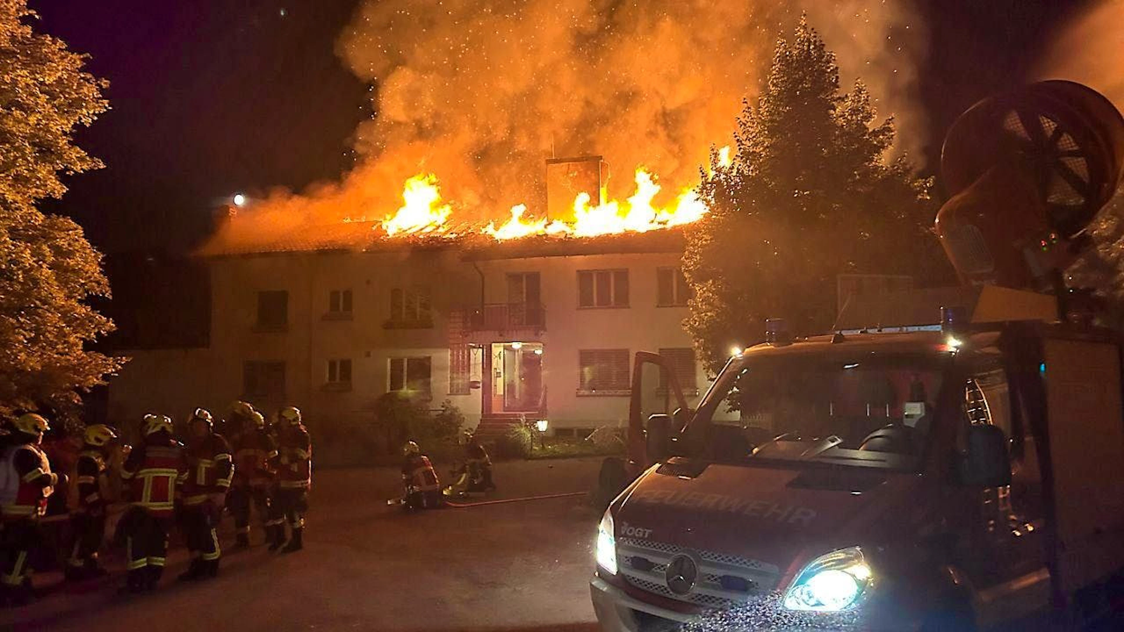 When the emergency services arrived on the scene, the attic was already fully engulfed in flames.
