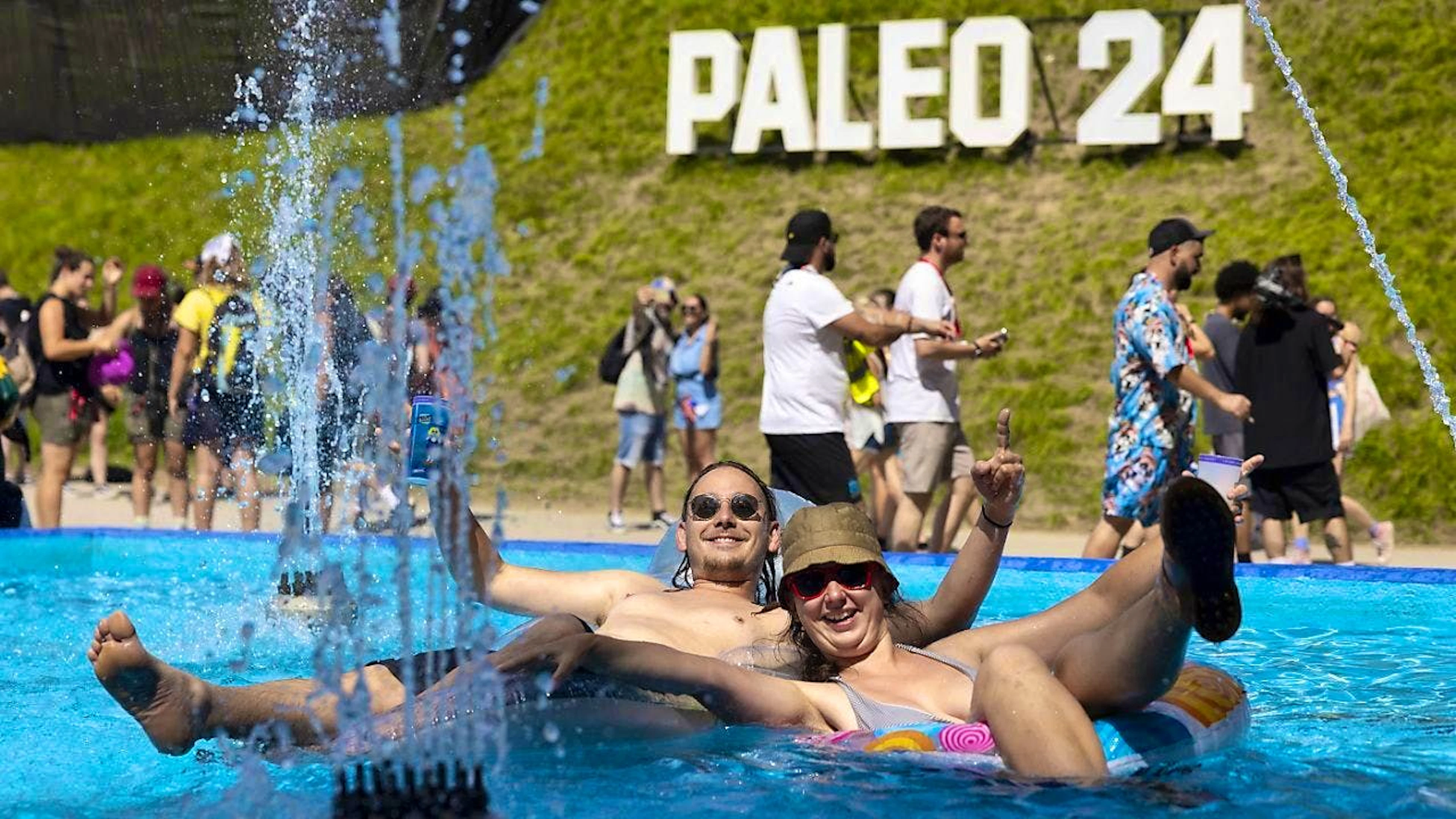 Places in the water or in the shade were particularly popular on the first day.