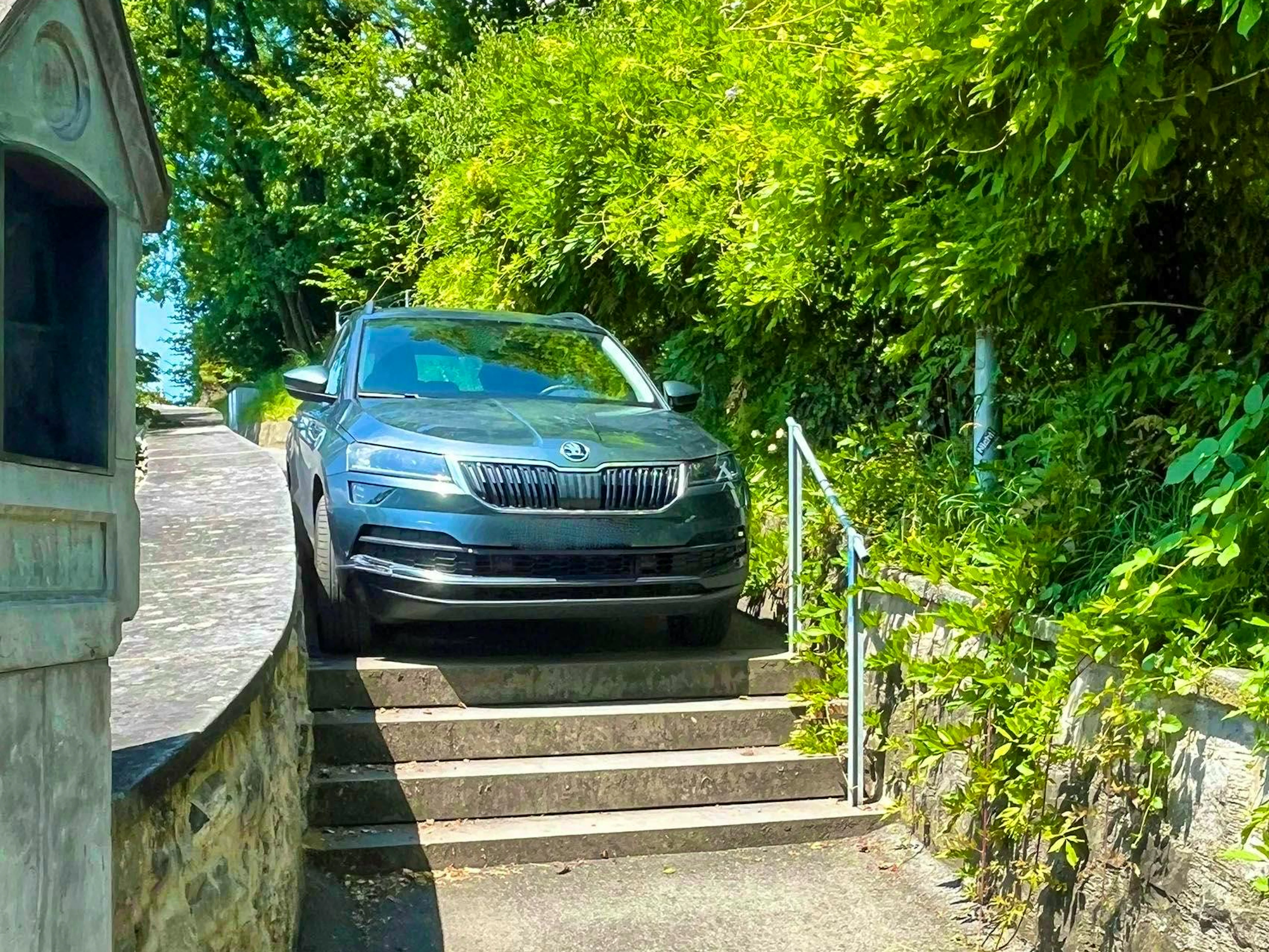 The car got stuck.