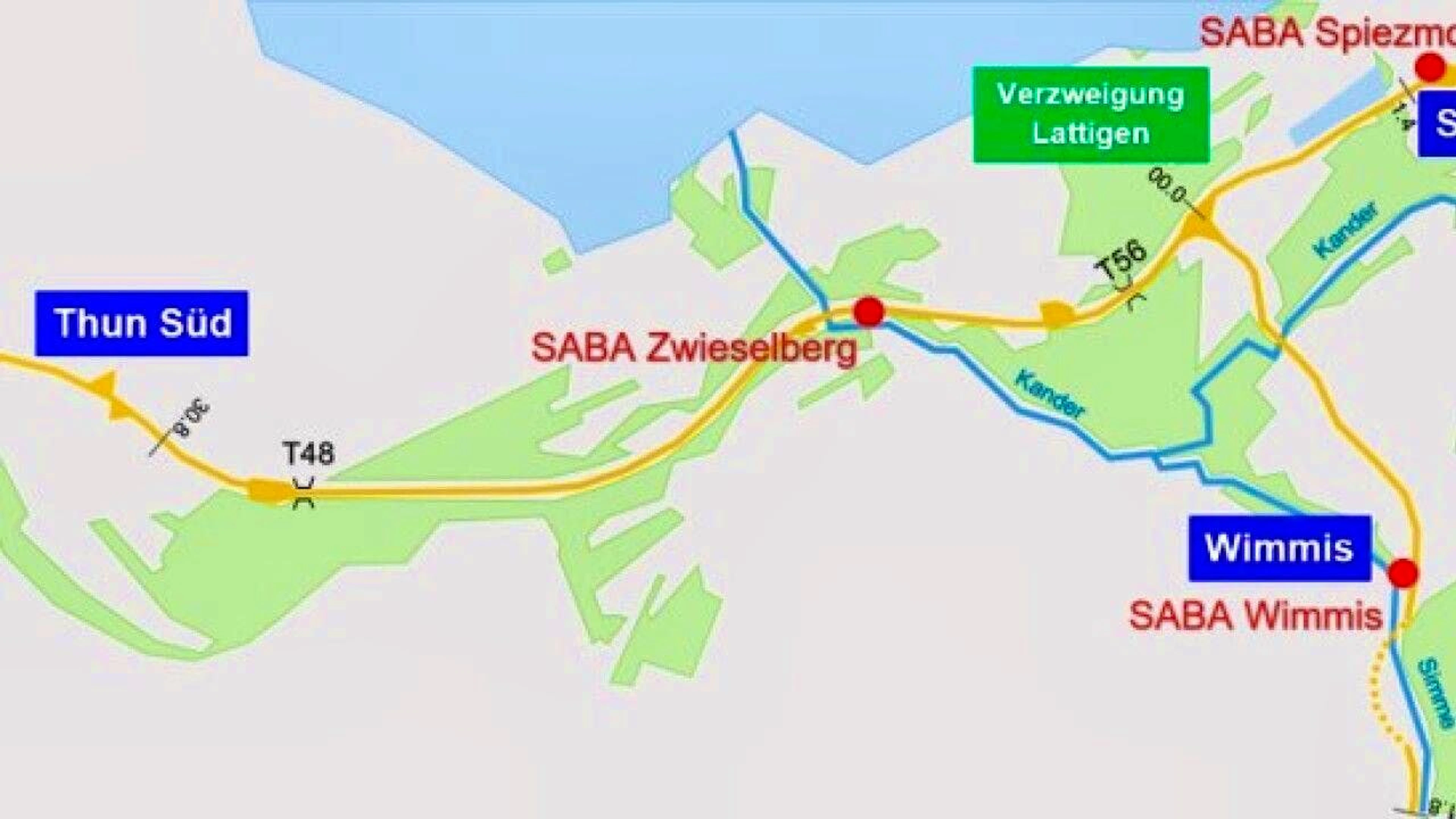The A6 highway between Thun-Süd and Spiez will be renovated from the end of July until fall 2027.