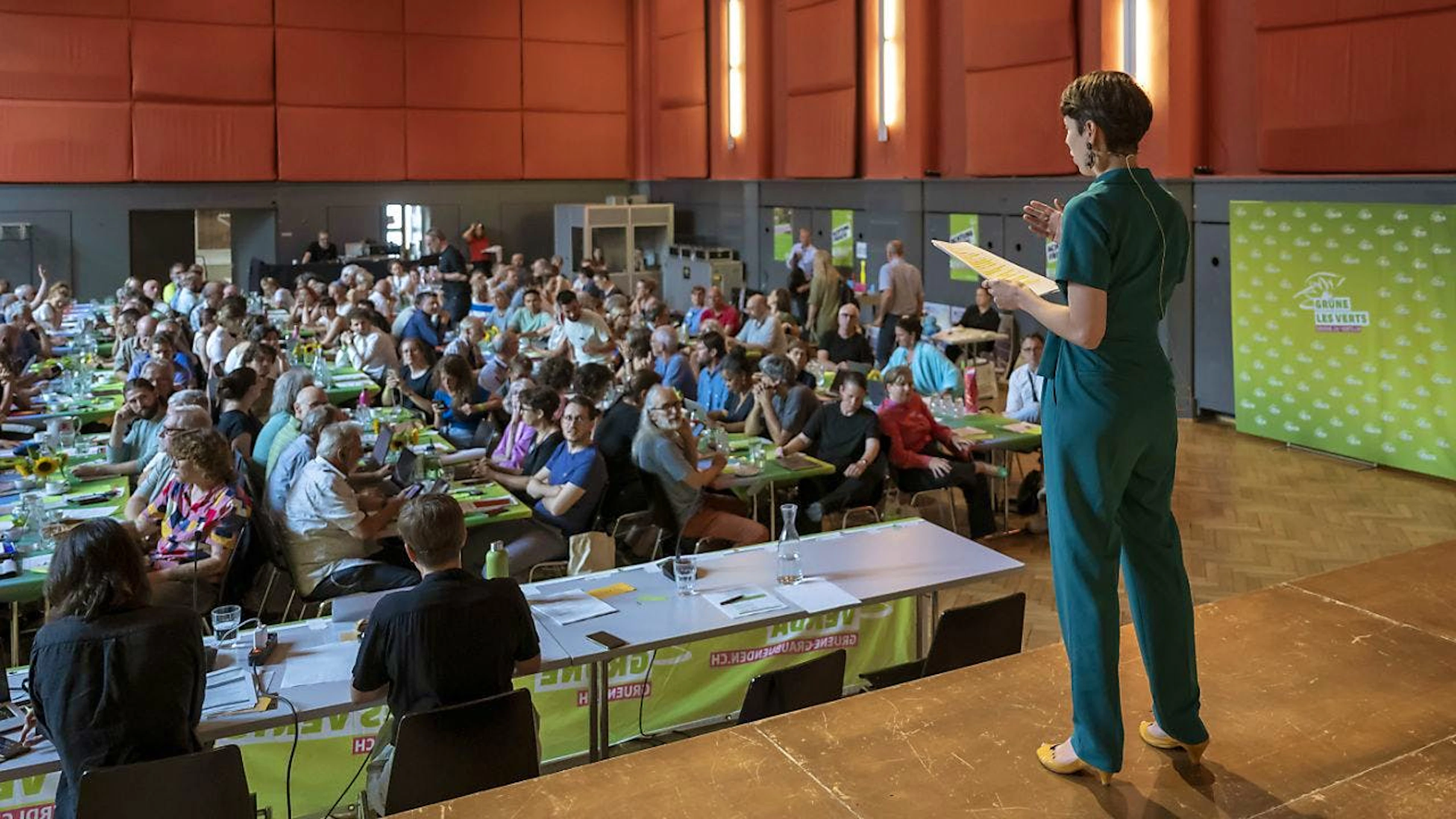 La presidente Lisa Mazzone oggi a Basilea