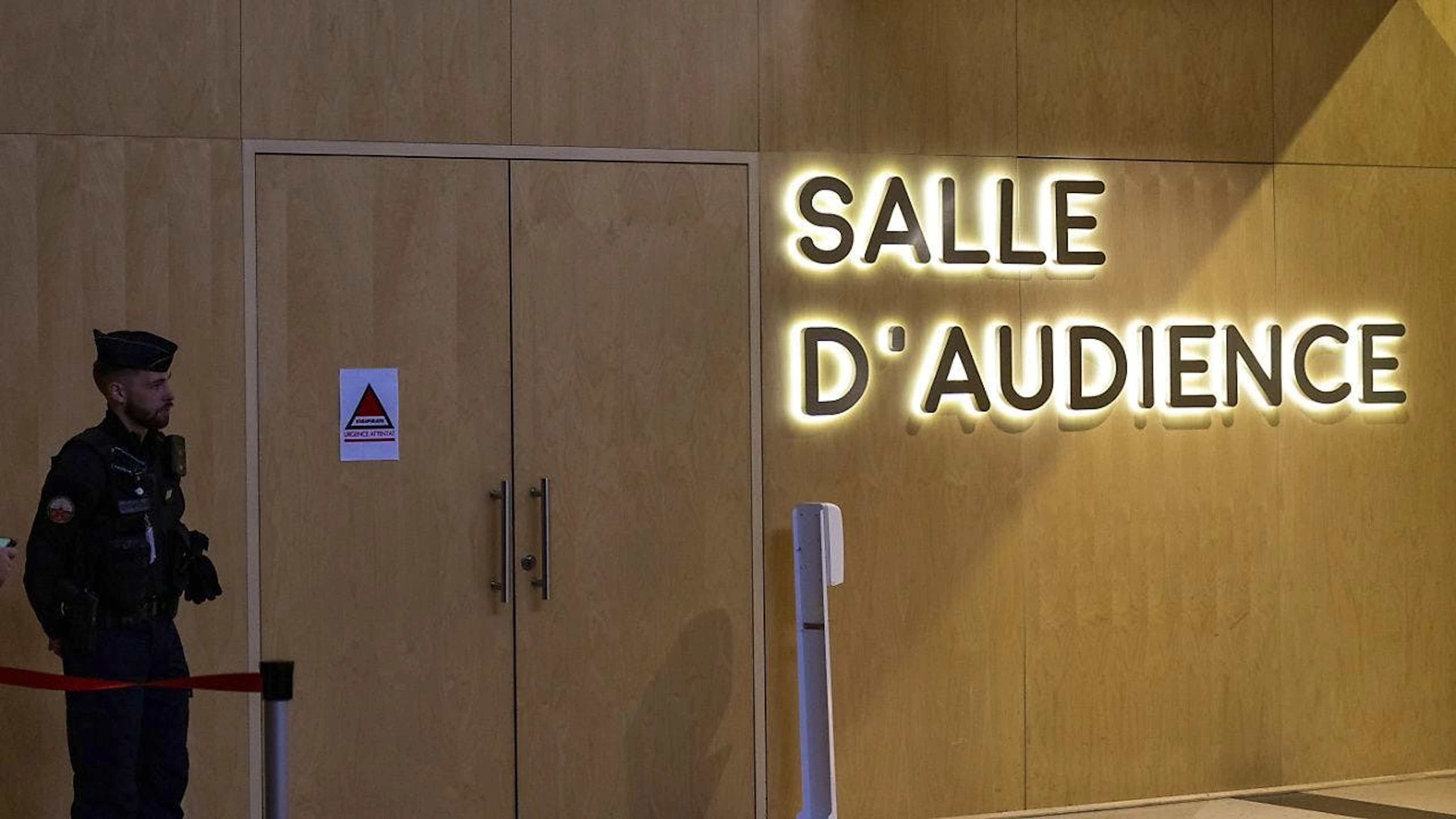 L'aula di tribunale dove si svolge il processo a Peter Cherif per l'attentato a Charlie Hebdo