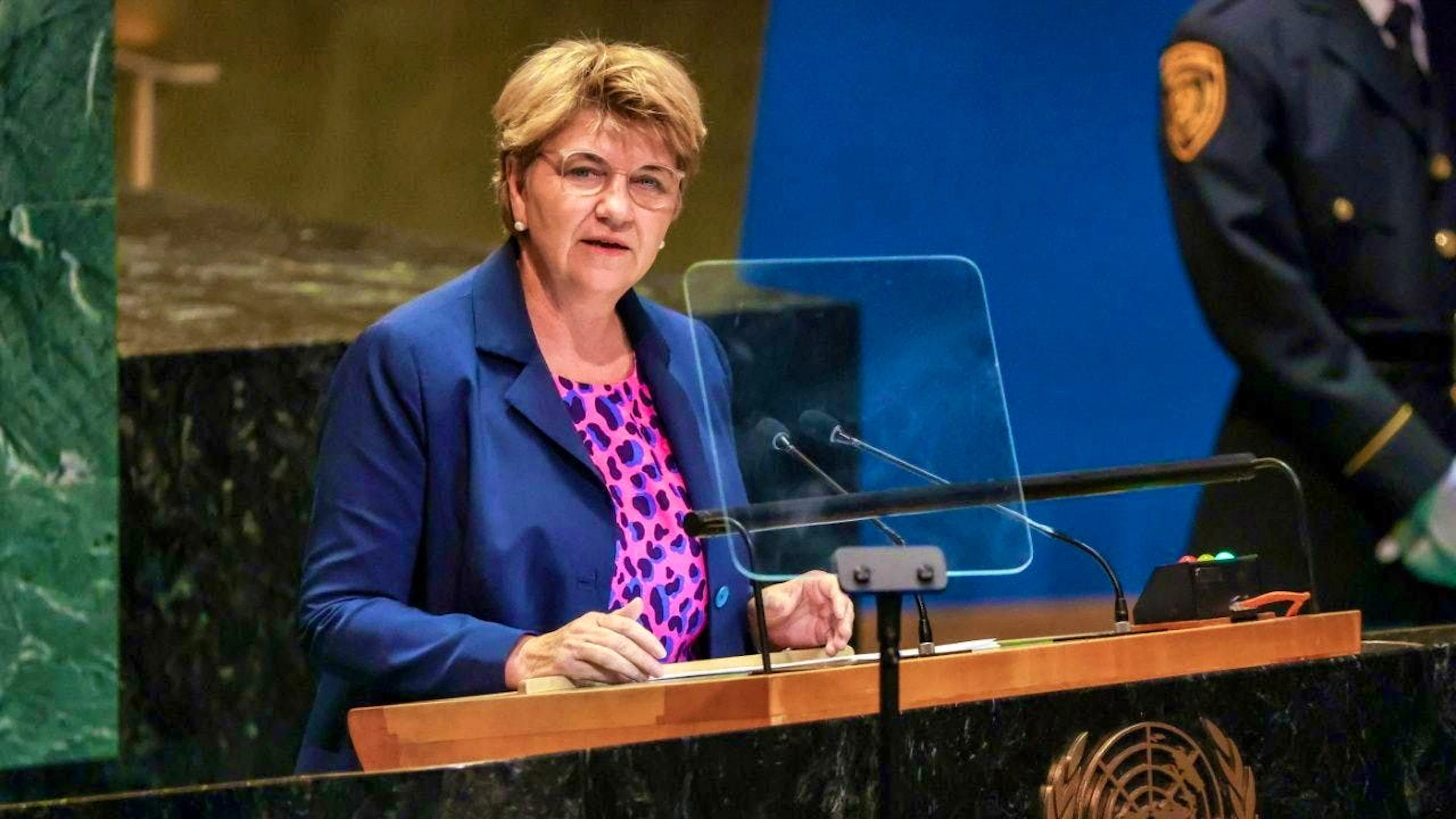 The President of the Swiss Confederation, Viola Amherd, spoke at the UN General Debate in New York on Tuesday.