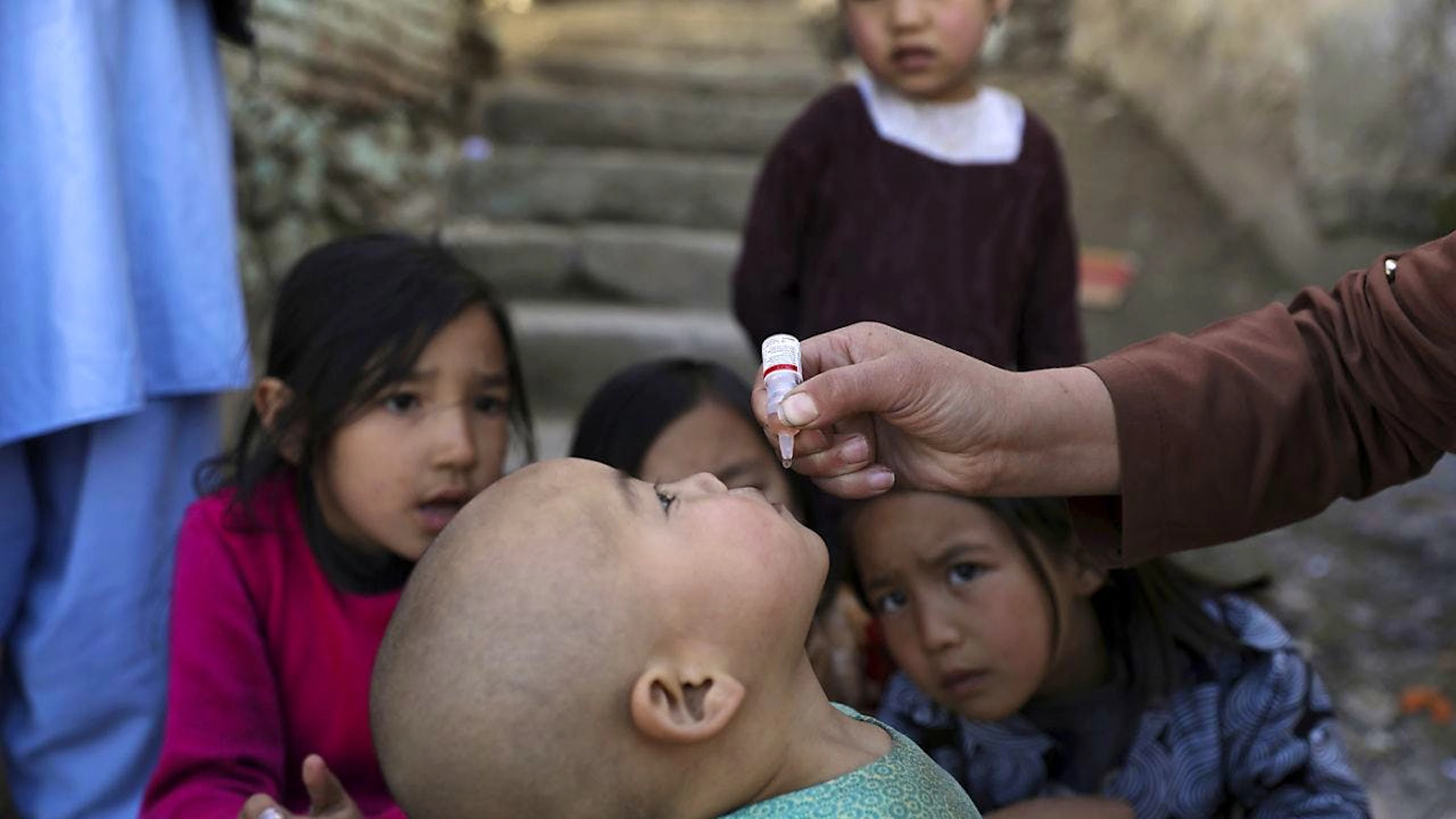 La poliomielite può essere prevenuta con una somministrazione orale del vaccino. Nell'immagine d'archivio una campagna a Kabul (Afghanistan).