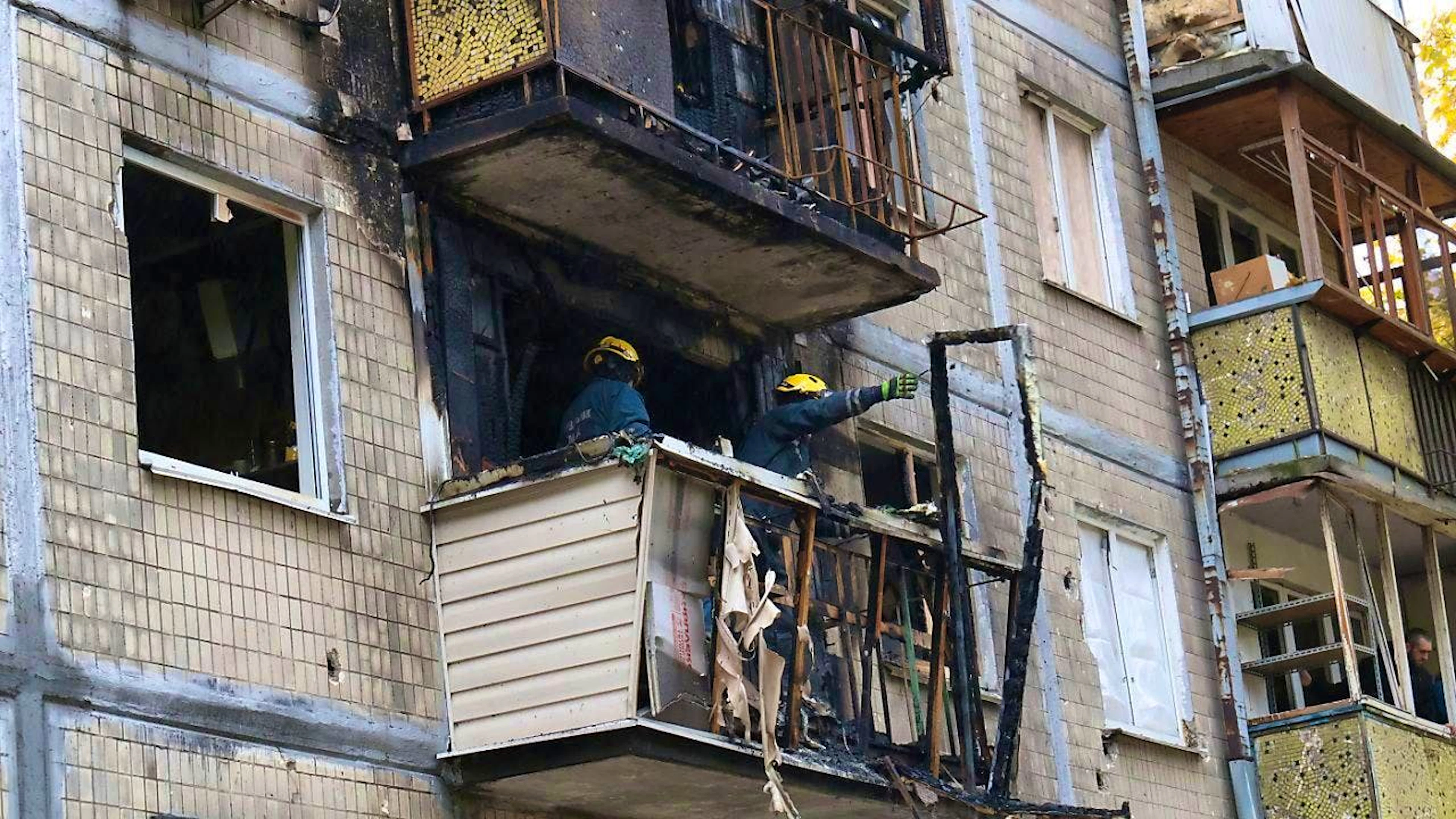 Damaged houses in Kiev. Photo: -/Ukrinform/dpa