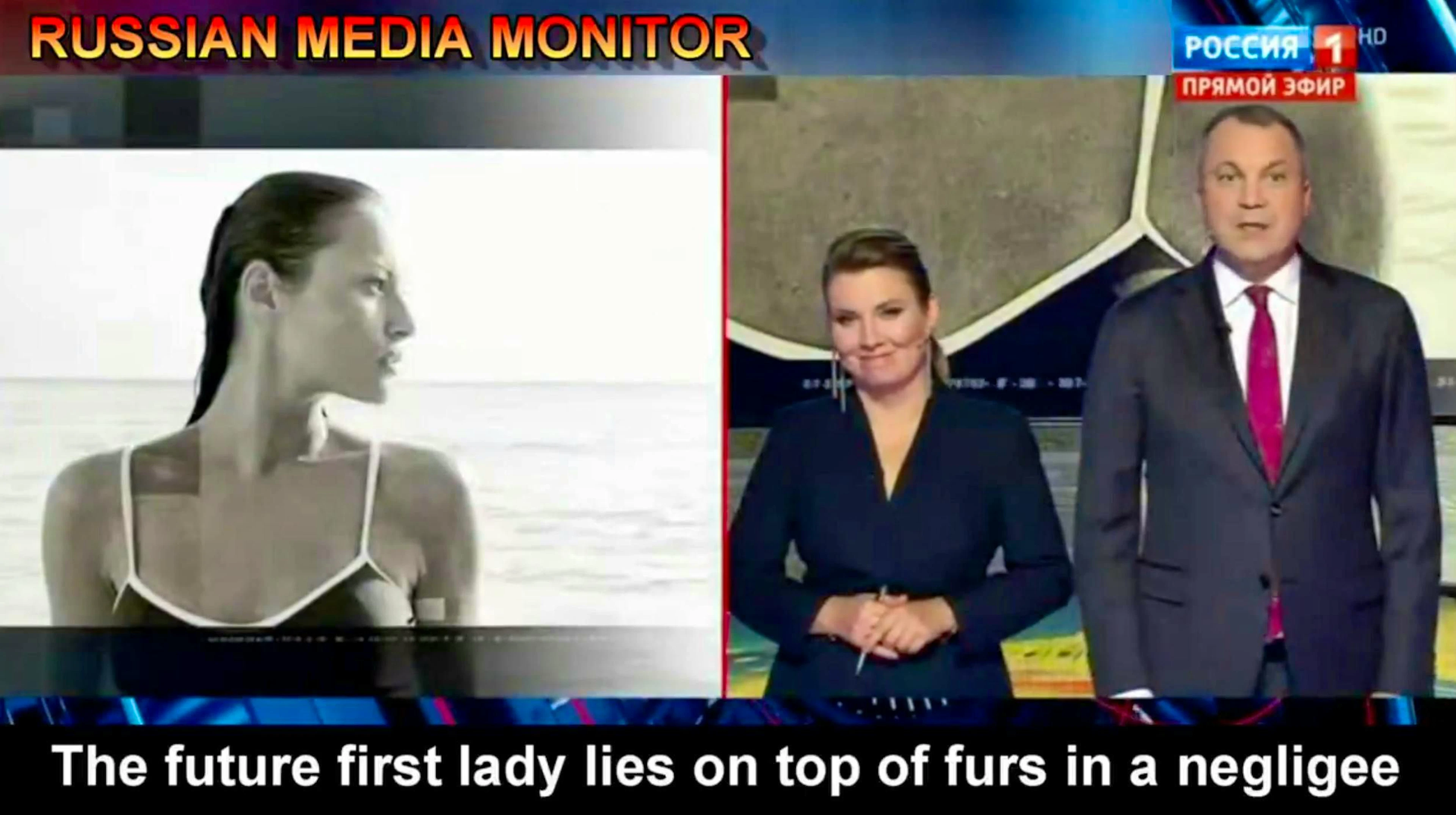 Russian TV shows naked pictures of Melania Trump