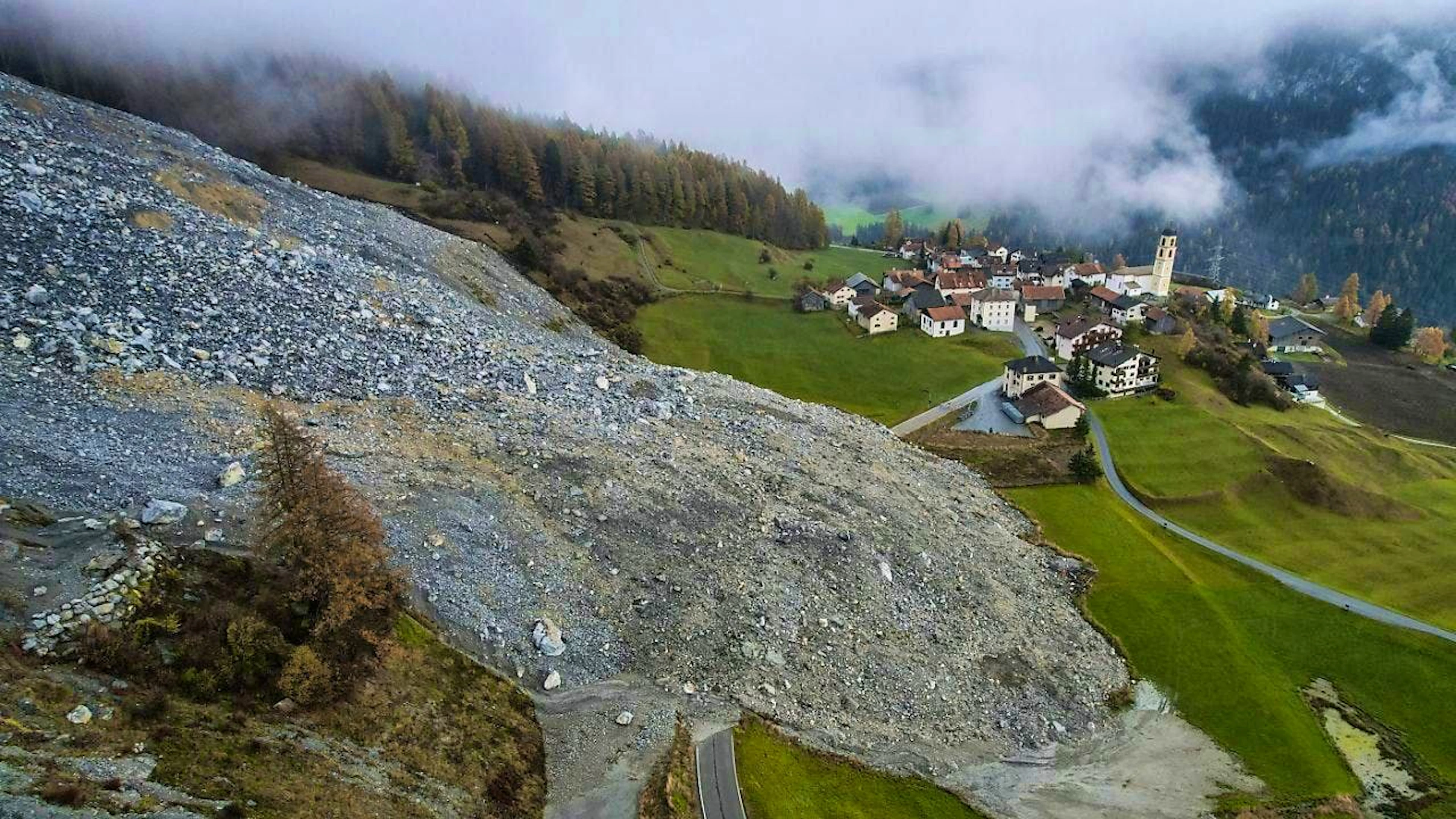 The village of Brienz on Tuesday morning.